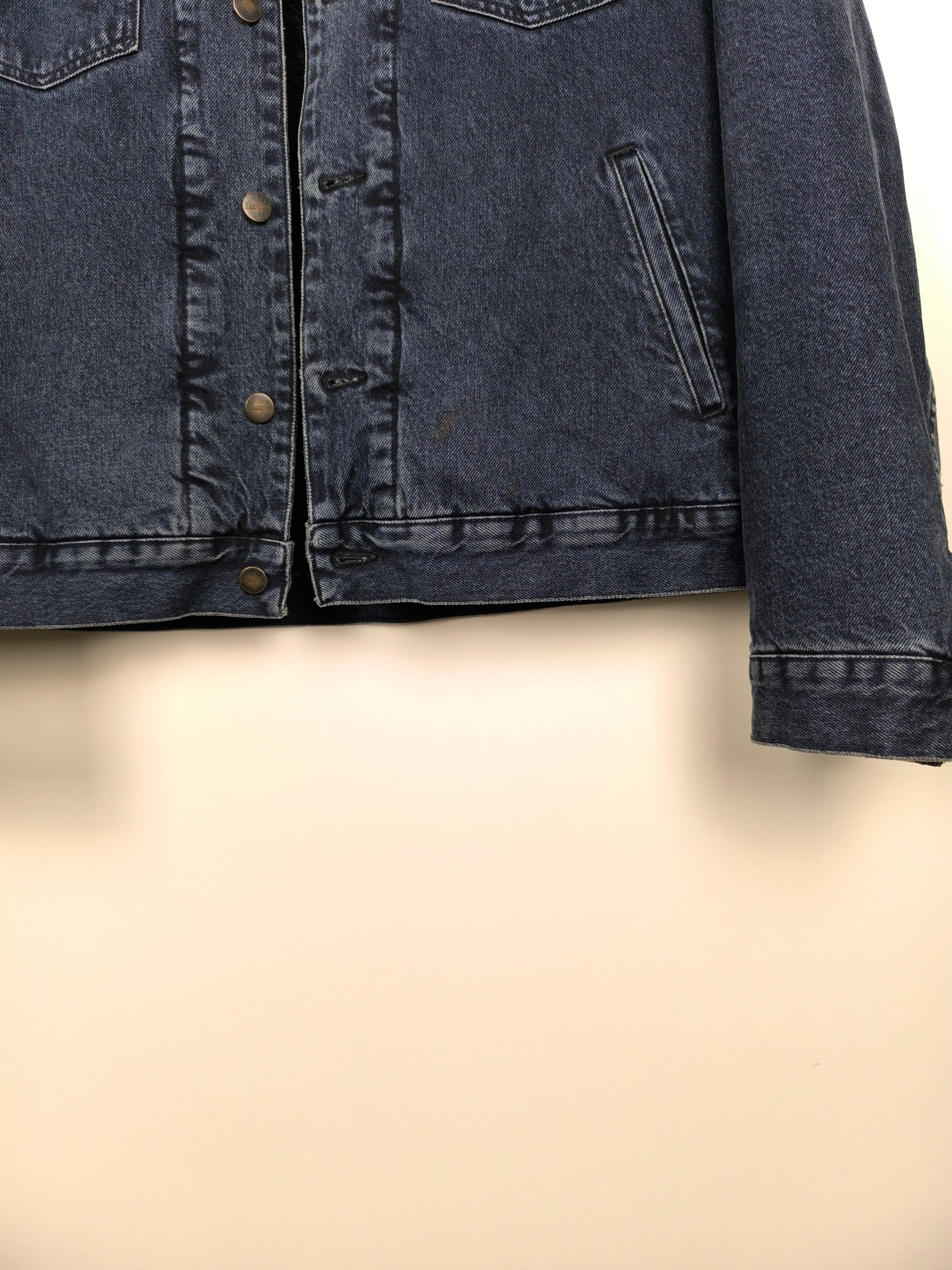 Wrangler Sherpa Jeansjacke L Schwarz Futter Secondhand image 4
