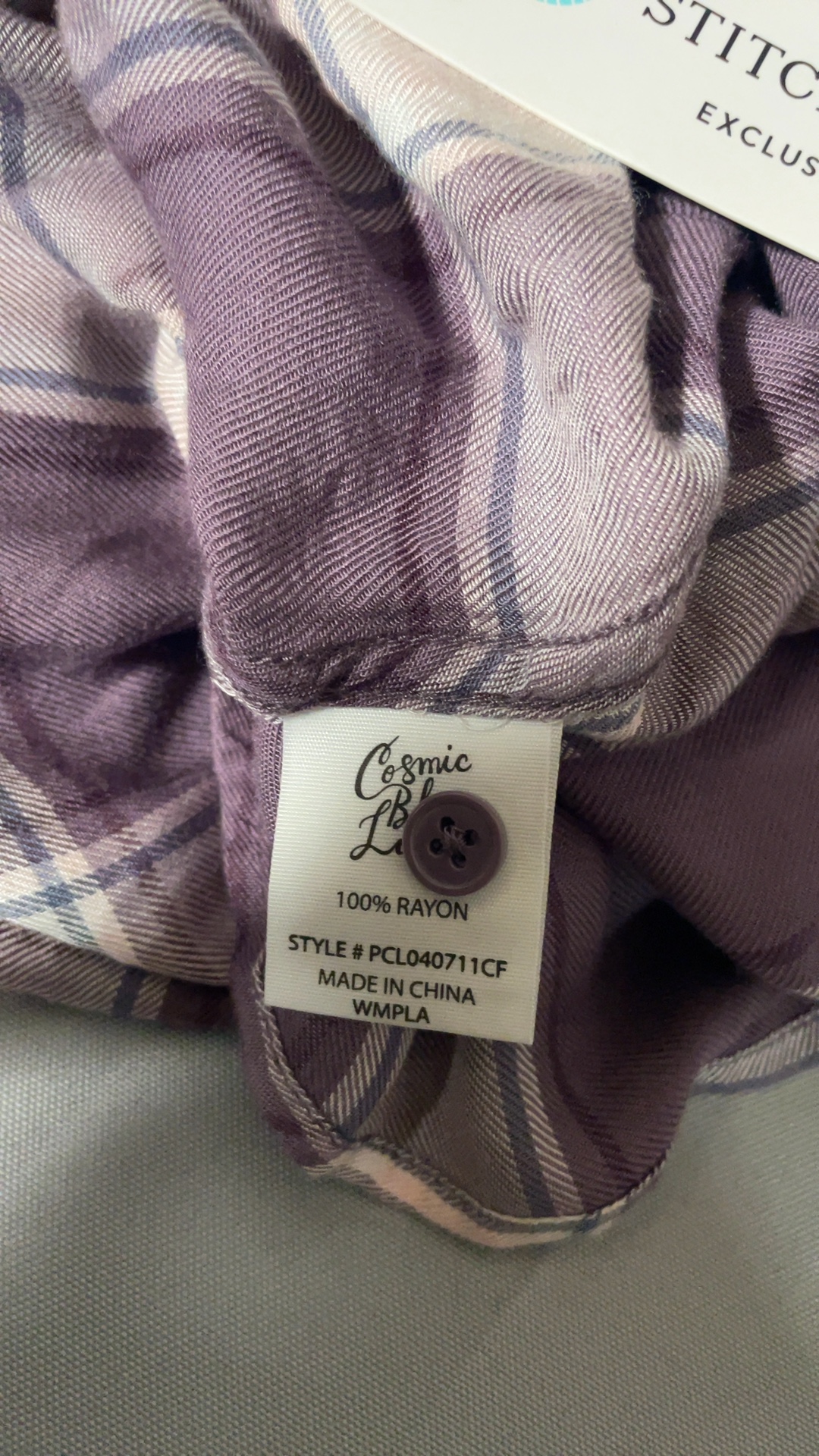 Cosmic Blue Love Hayley Relaxed Plaid Button Down Top XL NWT image 4