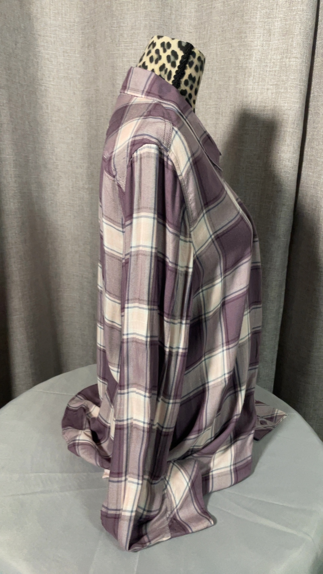 Cosmic Blue Love Hayley Relaxed Plaid Button Down Top XL NWT image 9