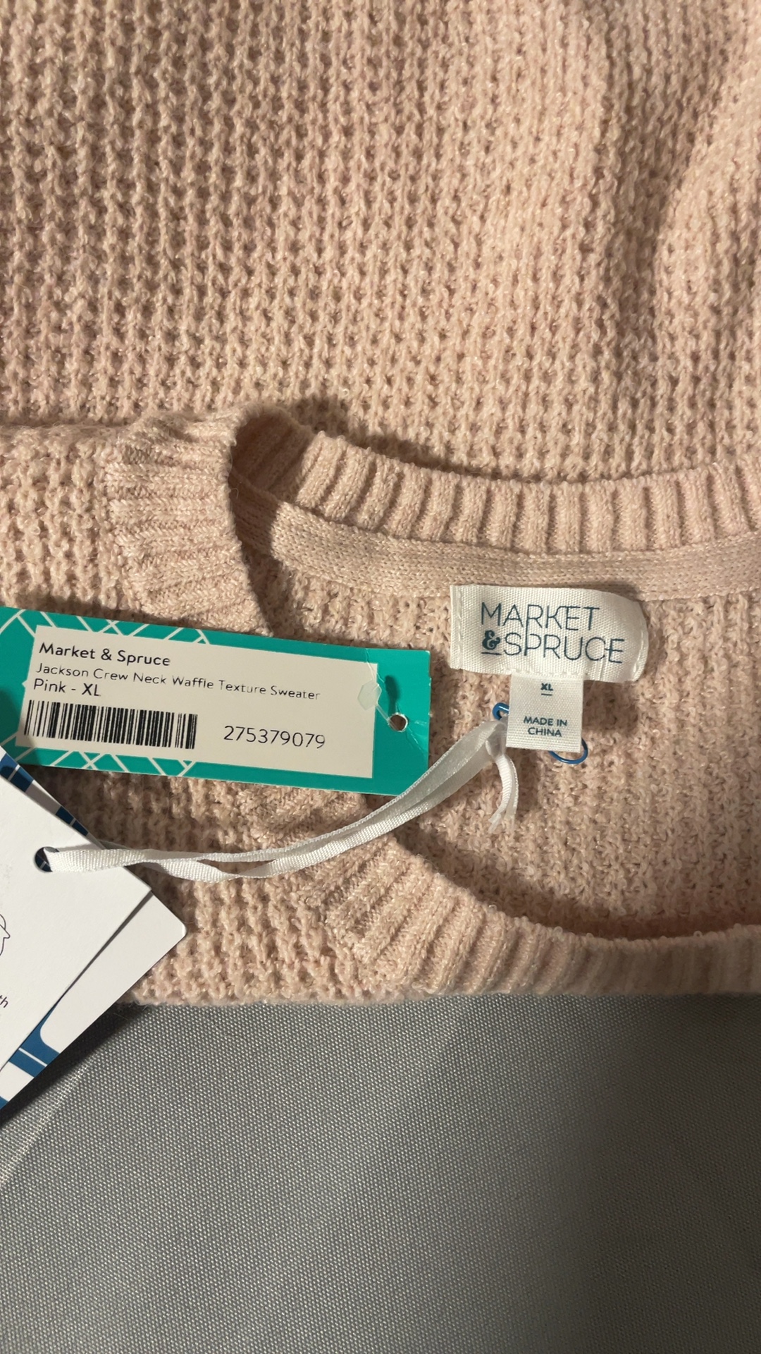 Market & Spruce Jackson Waffle Texture Crew Neck Sweater XL NWT image 7
