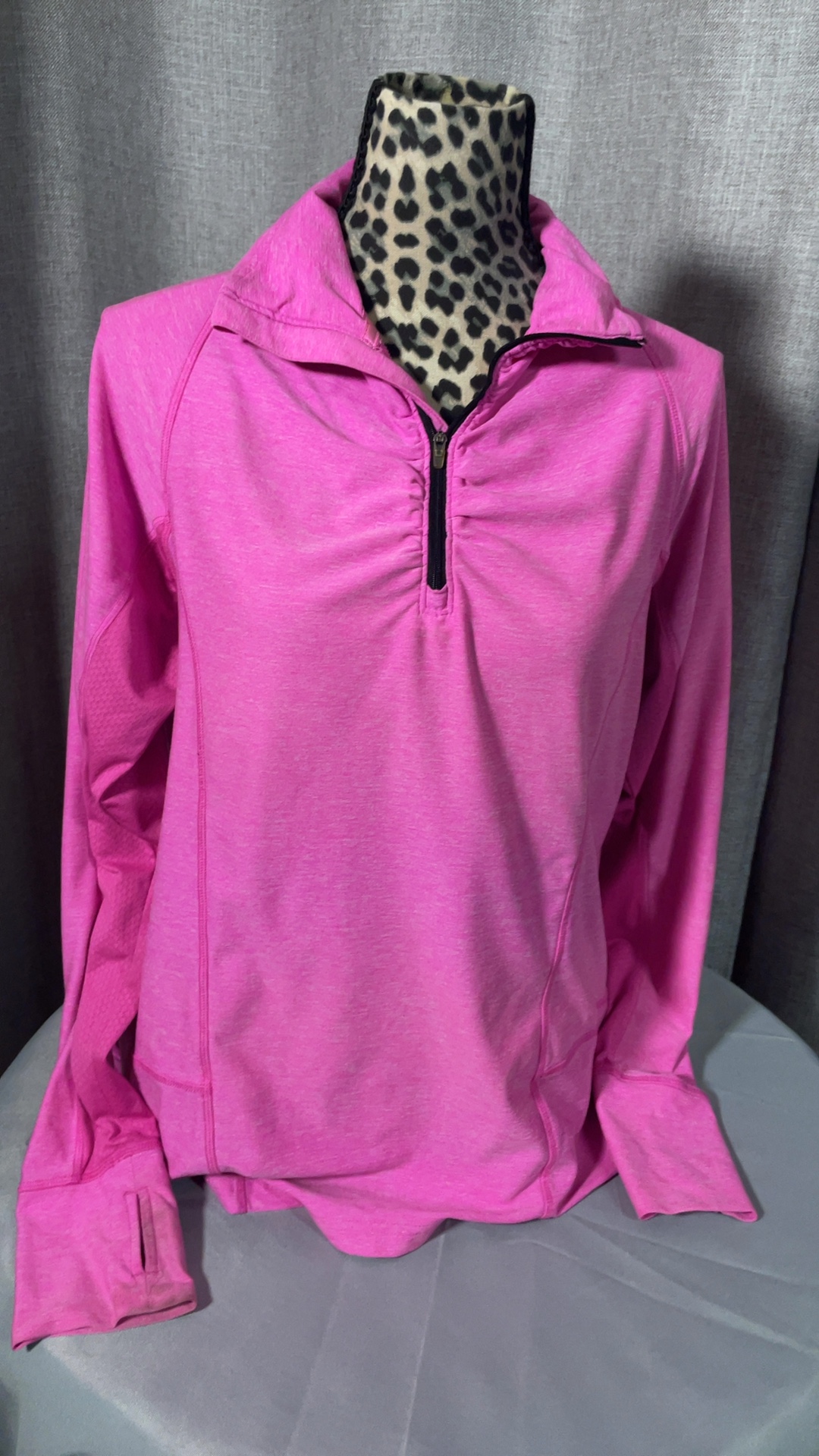 Champion Women’s XL Pink Semi-Fitted 1/4 Zip Athletic Top Thumbholes image 7