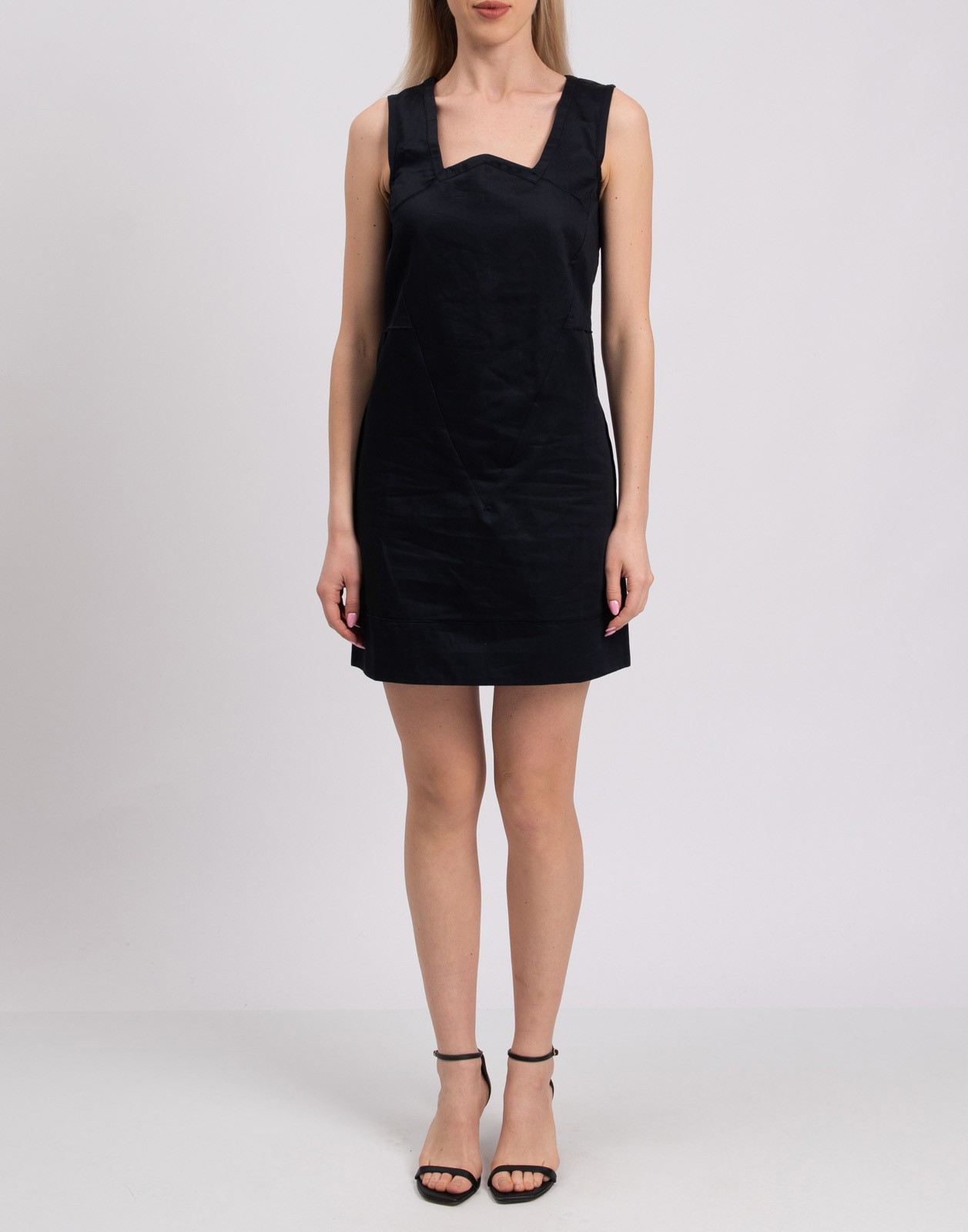 New Marithé + François Girbaud Mini Pinafore Dress Dark Grey / Black Size M image 4