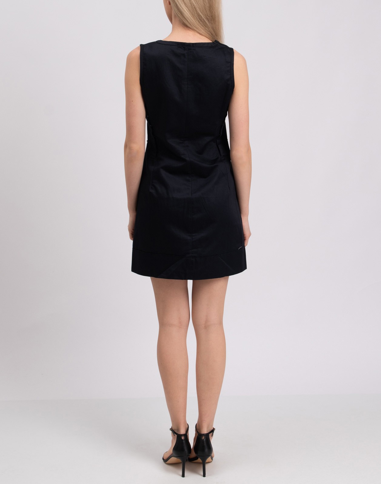 New Marithé + François Girbaud Mini Pinafore Dress Dark Grey / Black Size M image 5