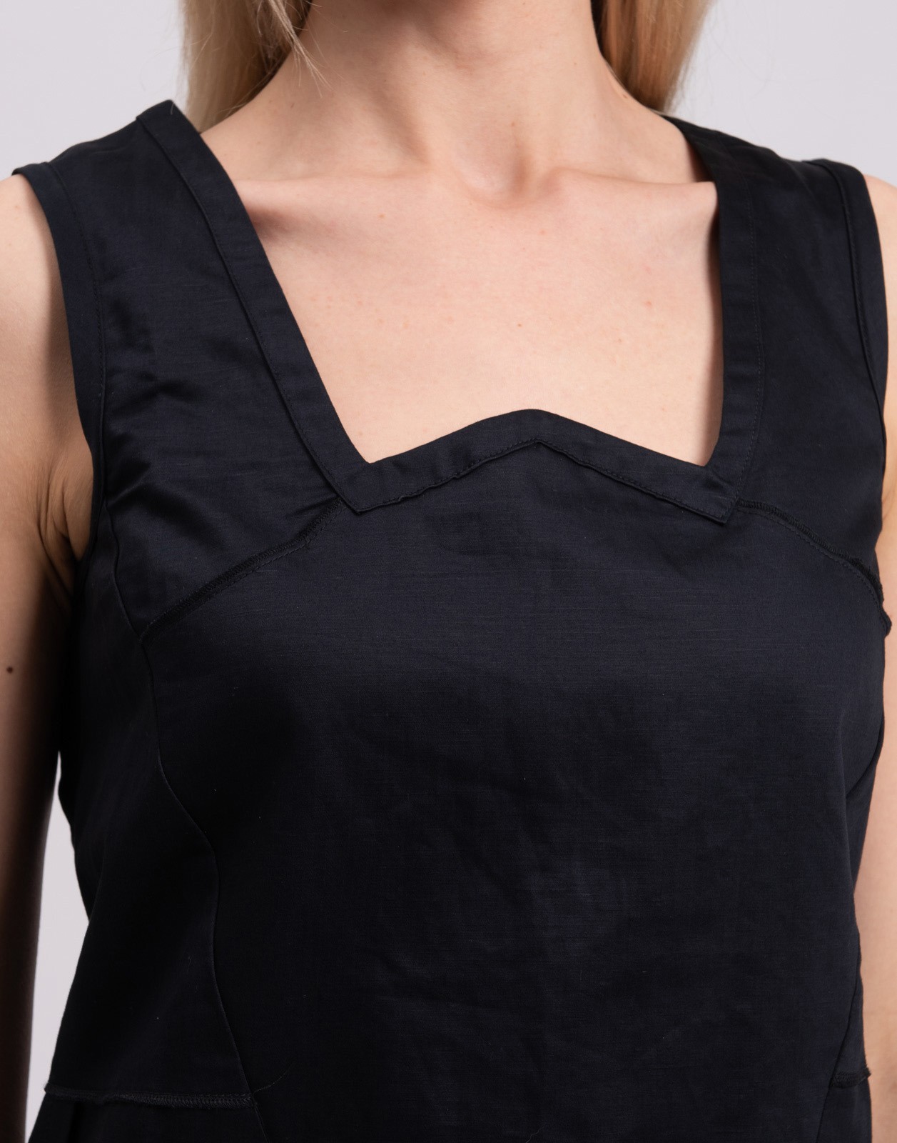 New Marithé + François Girbaud Mini Pinafore Dress Dark Grey / Black Size M image 6