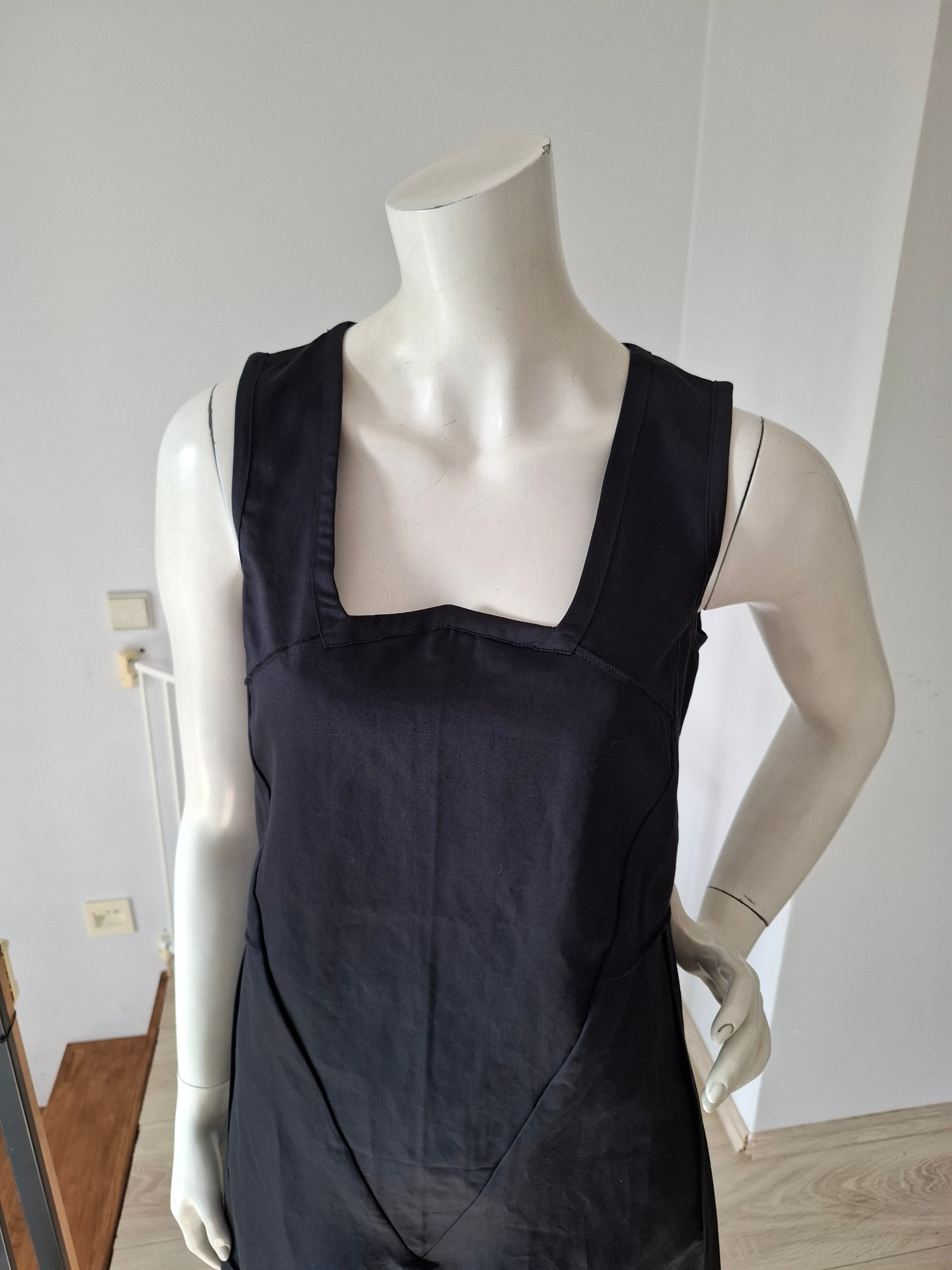New Marithé + François Girbaud Mini Pinafore Dress Dark Grey / Black Size M image 10