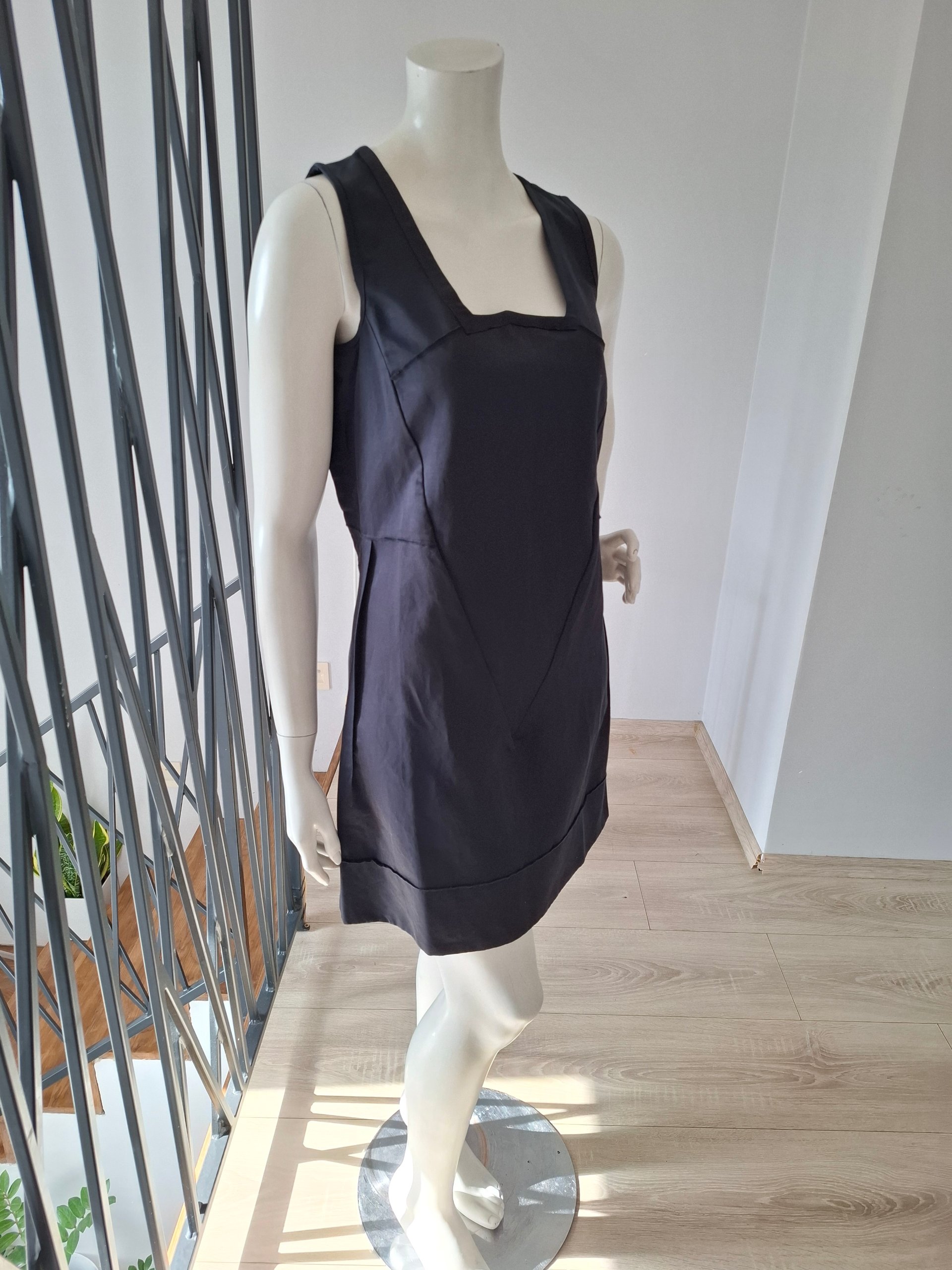 New Marithé + François Girbaud Mini Pinafore Dress Dark Grey / Black Size M image 8