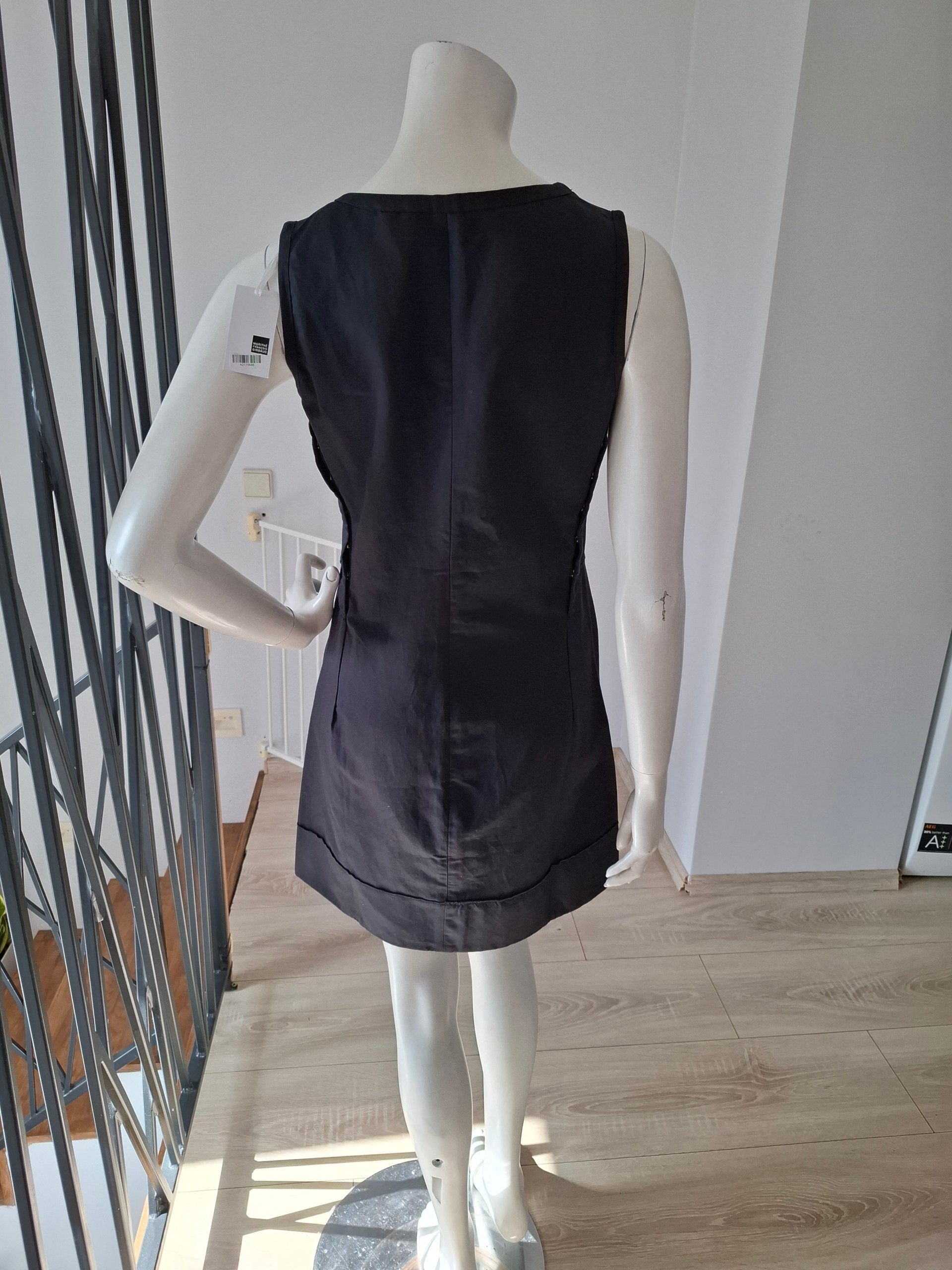 New Marithé + François Girbaud Mini Pinafore Dress Dark Grey / Black Size M image 9
