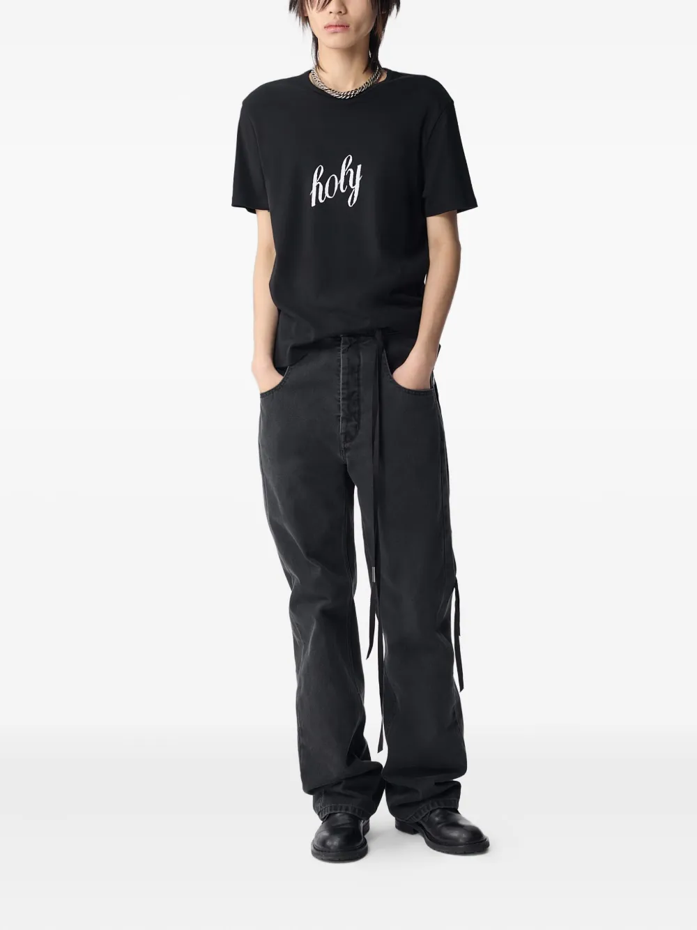 New Ann Demeulemeester Holy Print T-Shirt Black Size S (FR 38) image 4