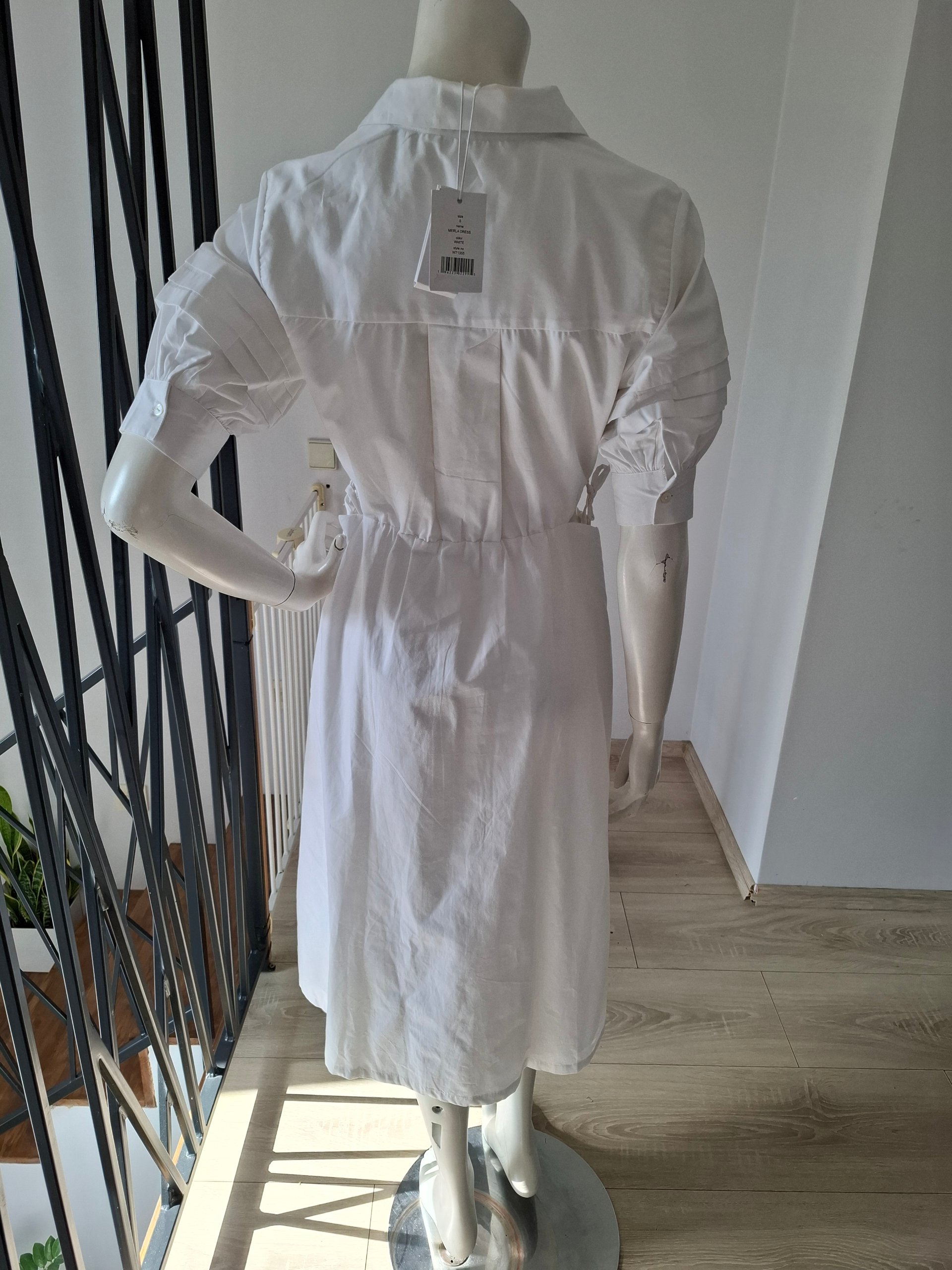 New Walter Baker Cut-Out Cotton Shirt Midi Dress White Size S image 10