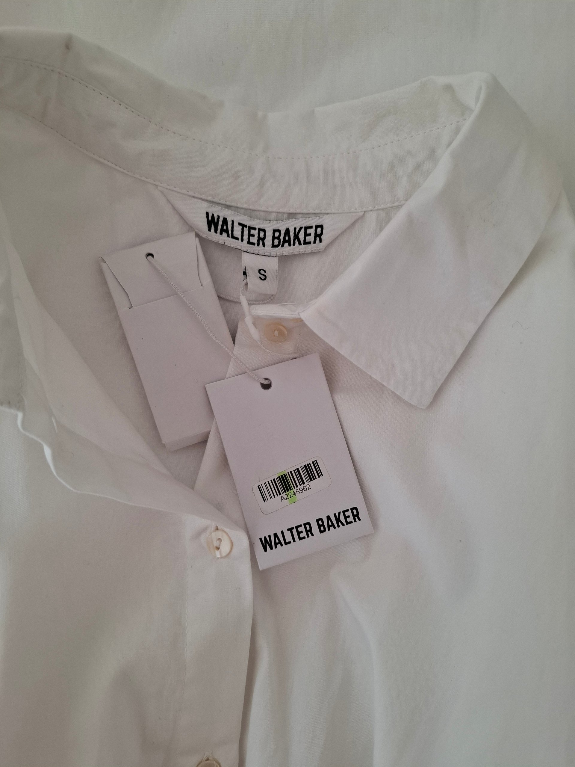 New Walter Baker Cut-Out Cotton Shirt Midi Dress White Size S image 9