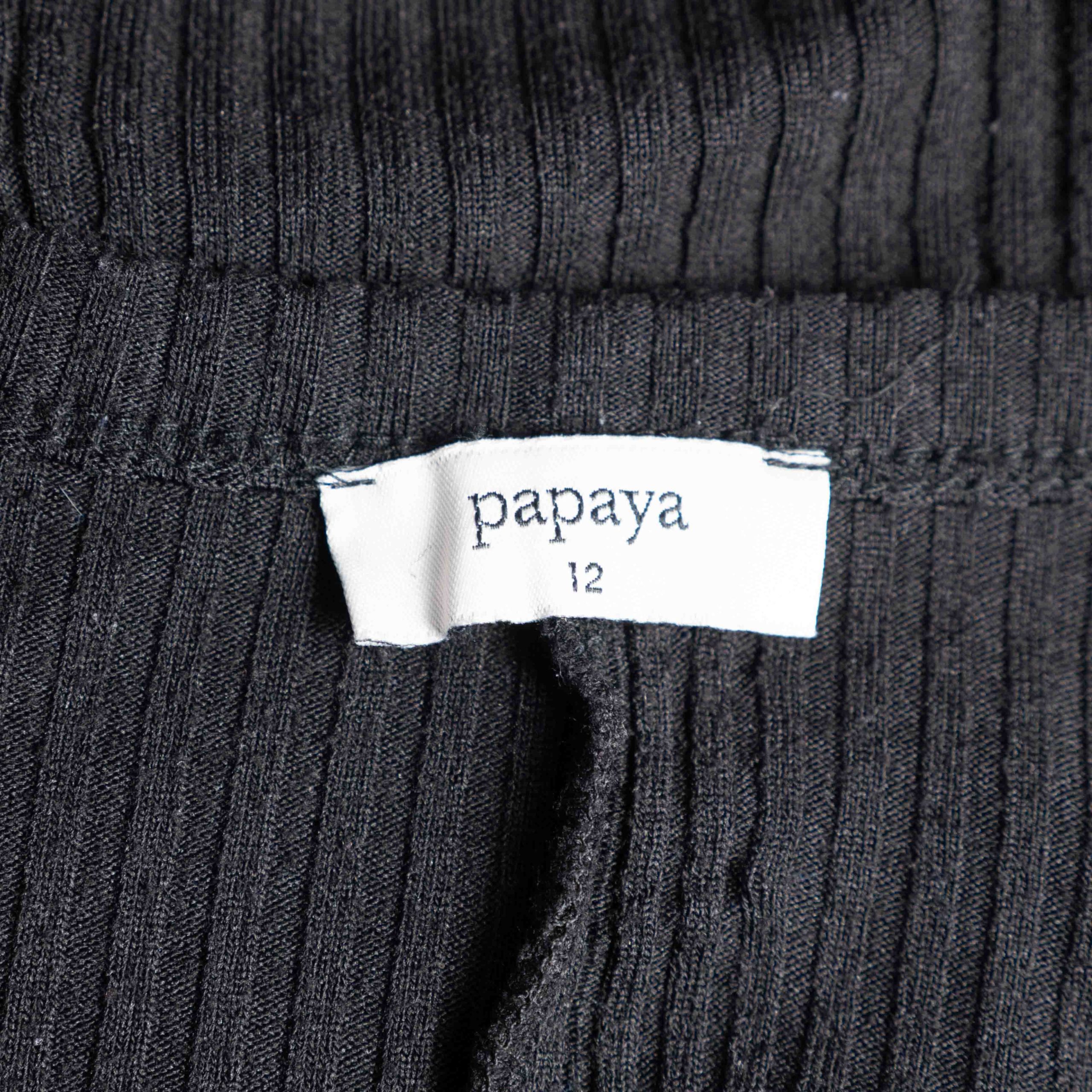 Papaya 12 Black Sleeveless Dress With Ribbed Button Detail Pre-Owned image 6