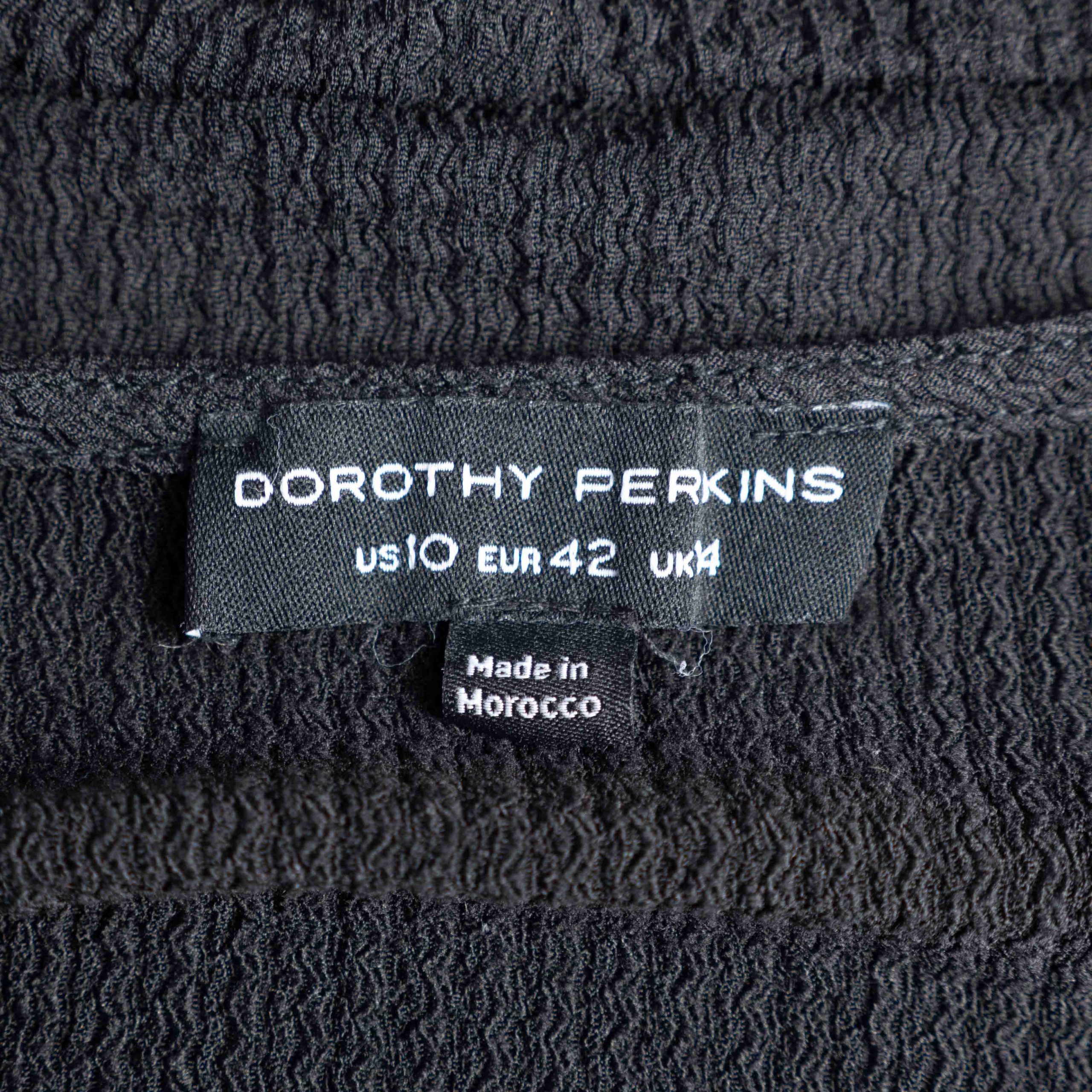 Dorothy Perkins 14 Black Peplum Puff Sleeve Top Pre-Owned image 5