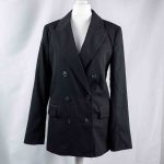 H&M XS Black Double-Breasted Blazer Women NWT