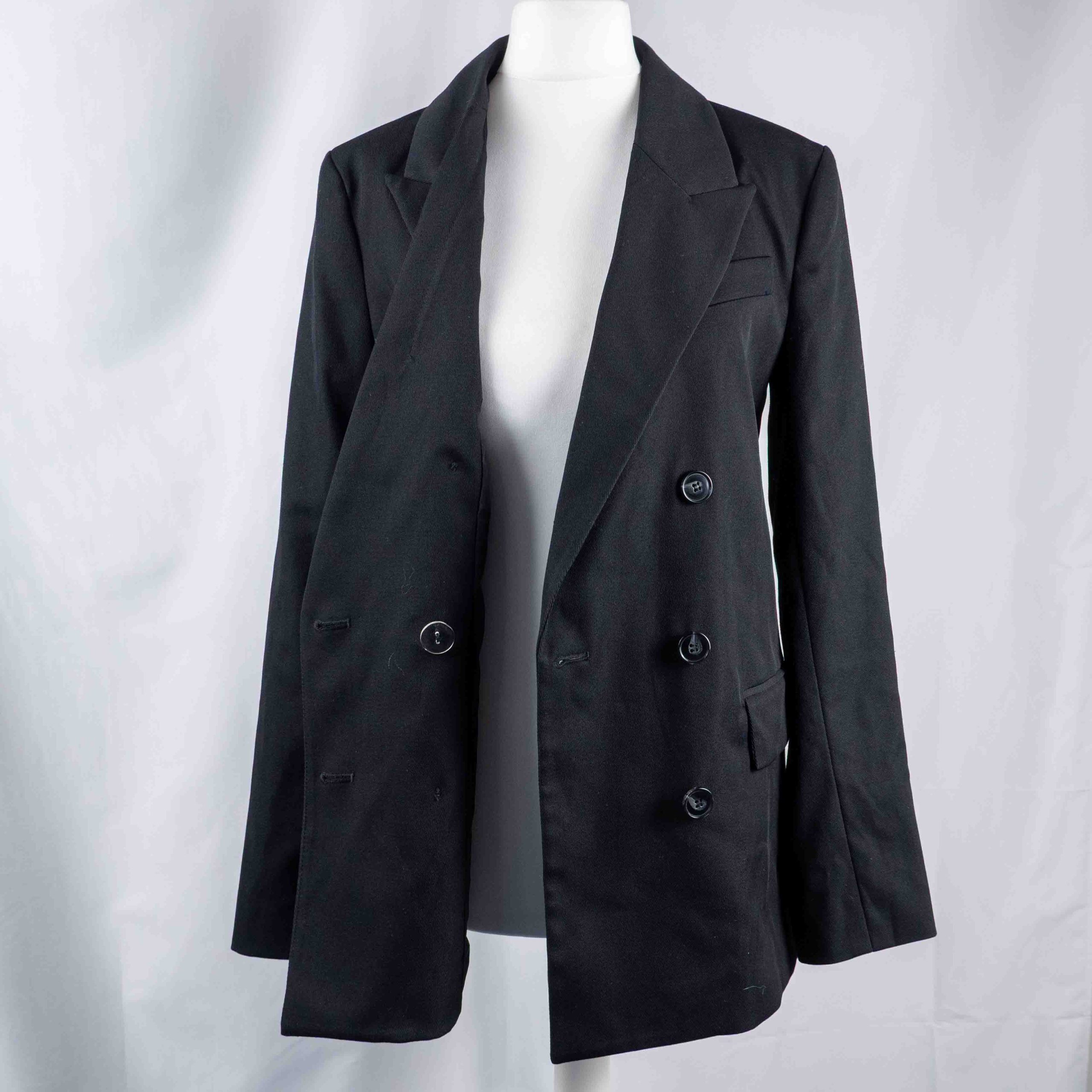 H&M XS Black Double-Breasted Blazer Women NWT image 2