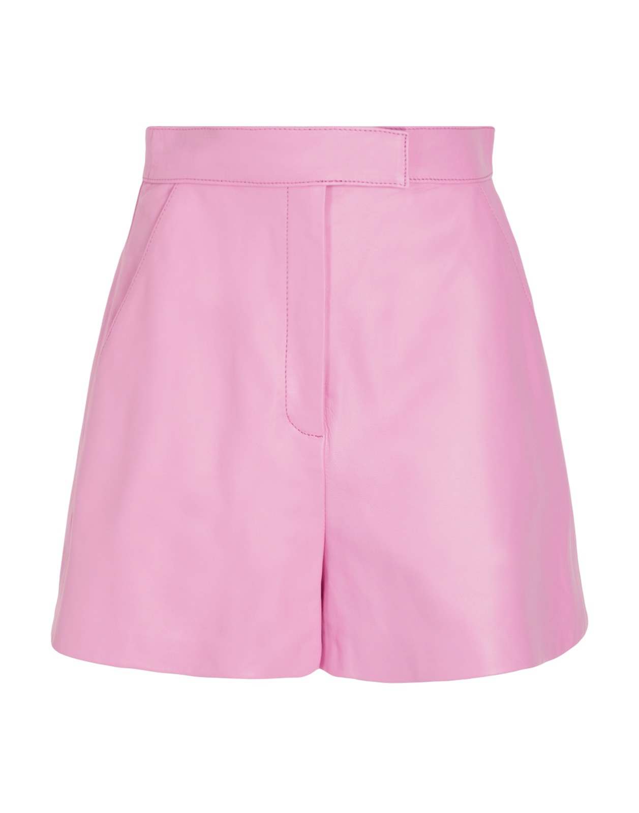 New Pink Leather High-Waisted Shorts Size S