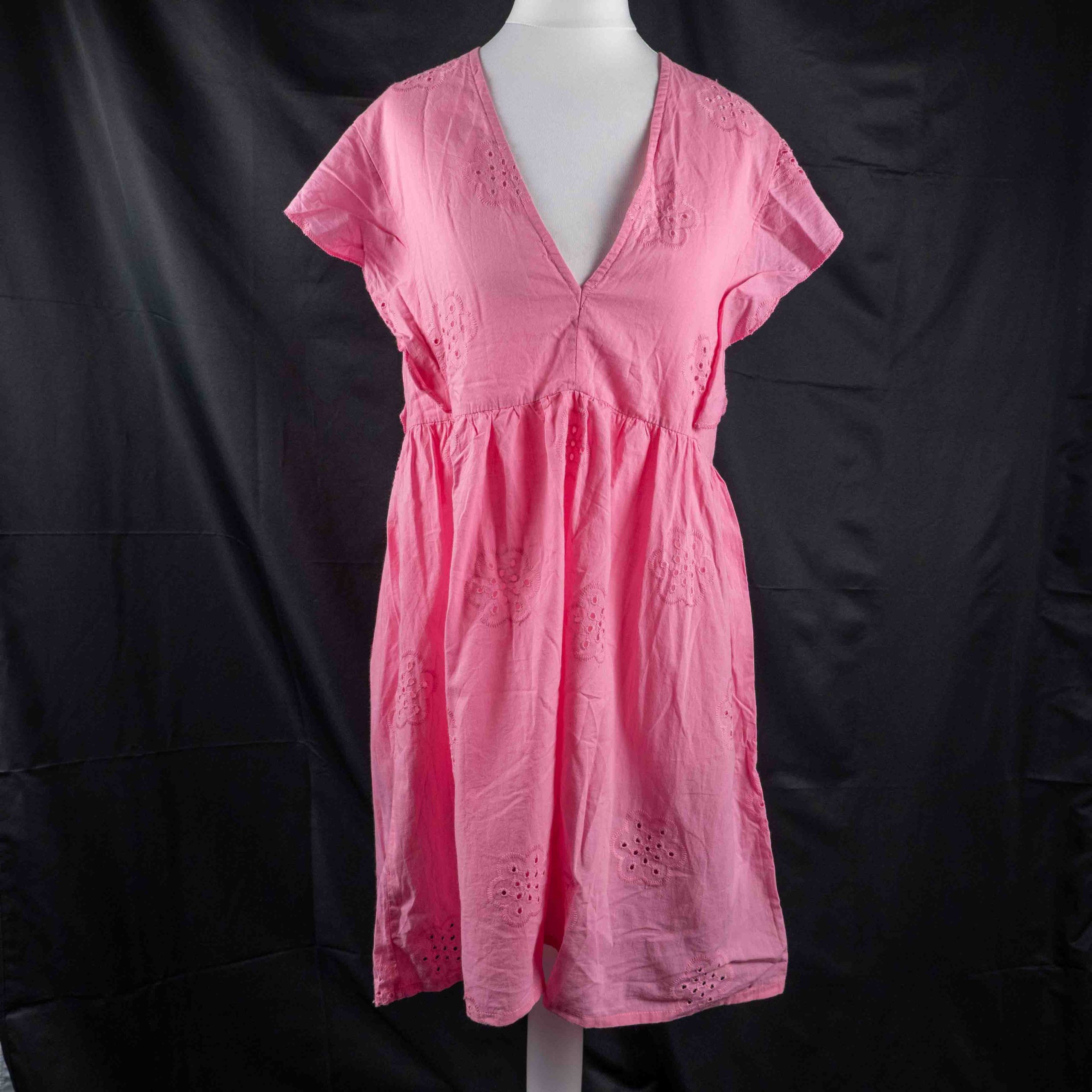 Papaya S Pink Embroidered Cotton Women's Dress Pre-Owned