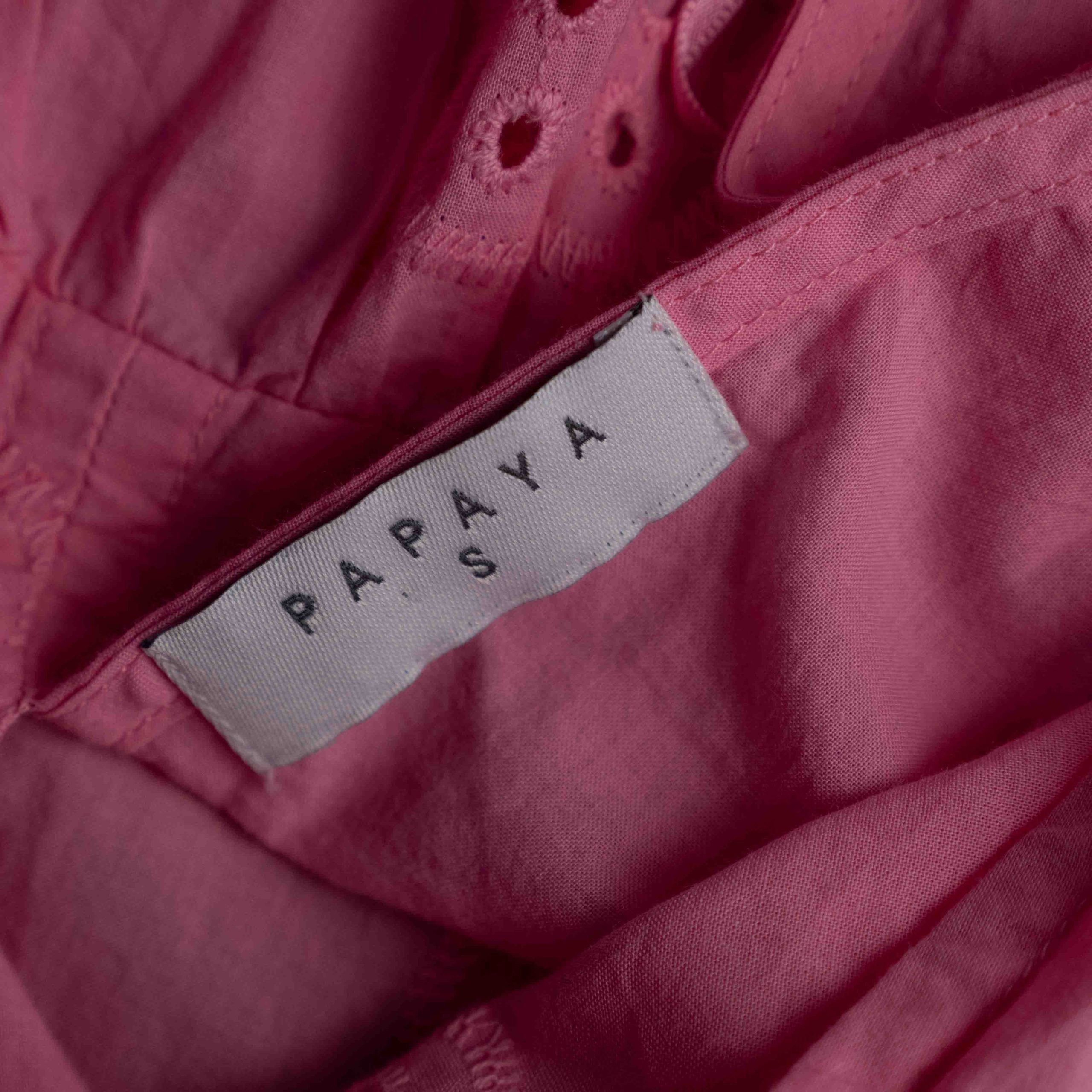 Papaya S Pink Embroidered Cotton Women's Dress Pre-Owned image 6