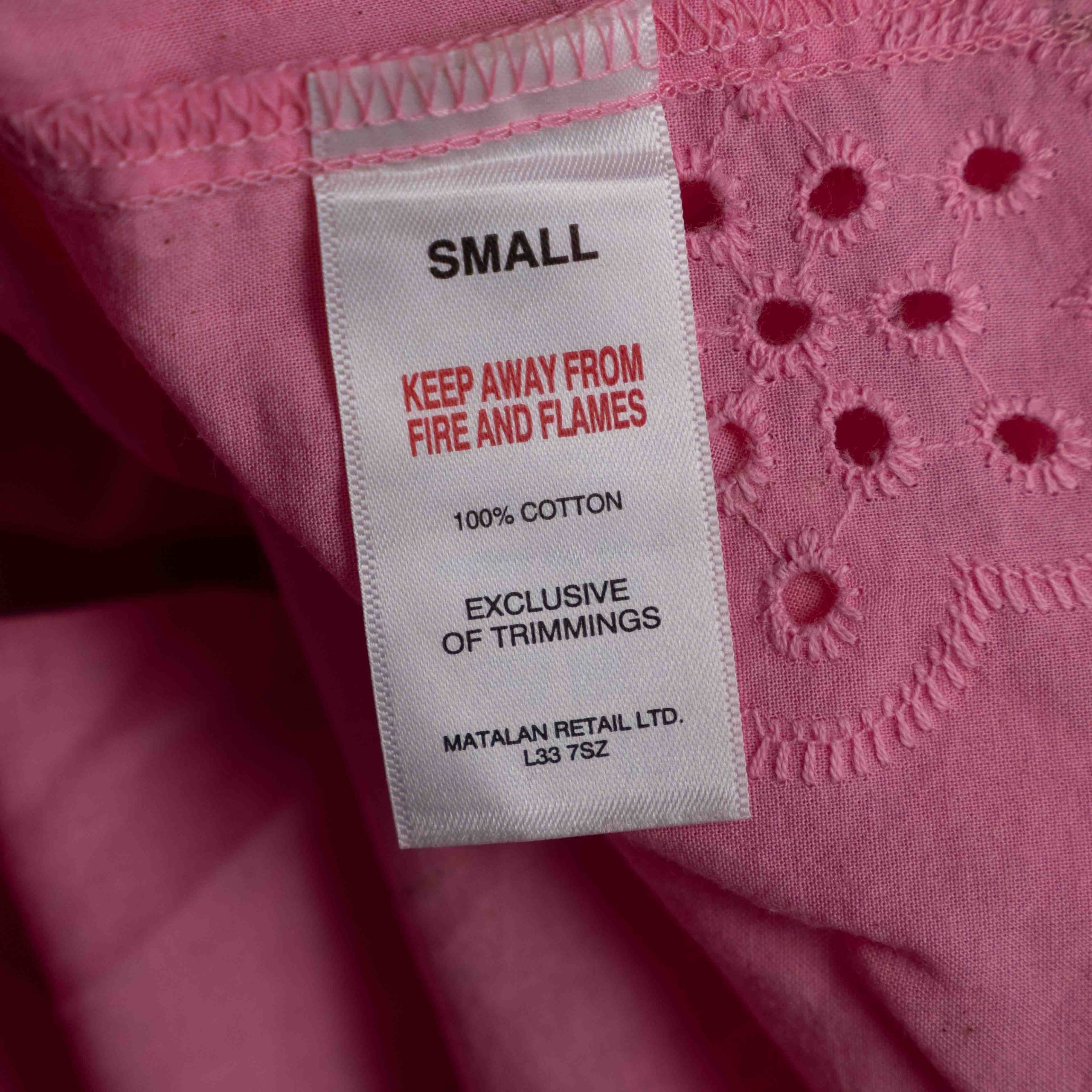Papaya S Pink Embroidered Cotton Women's Dress Pre-Owned image 7