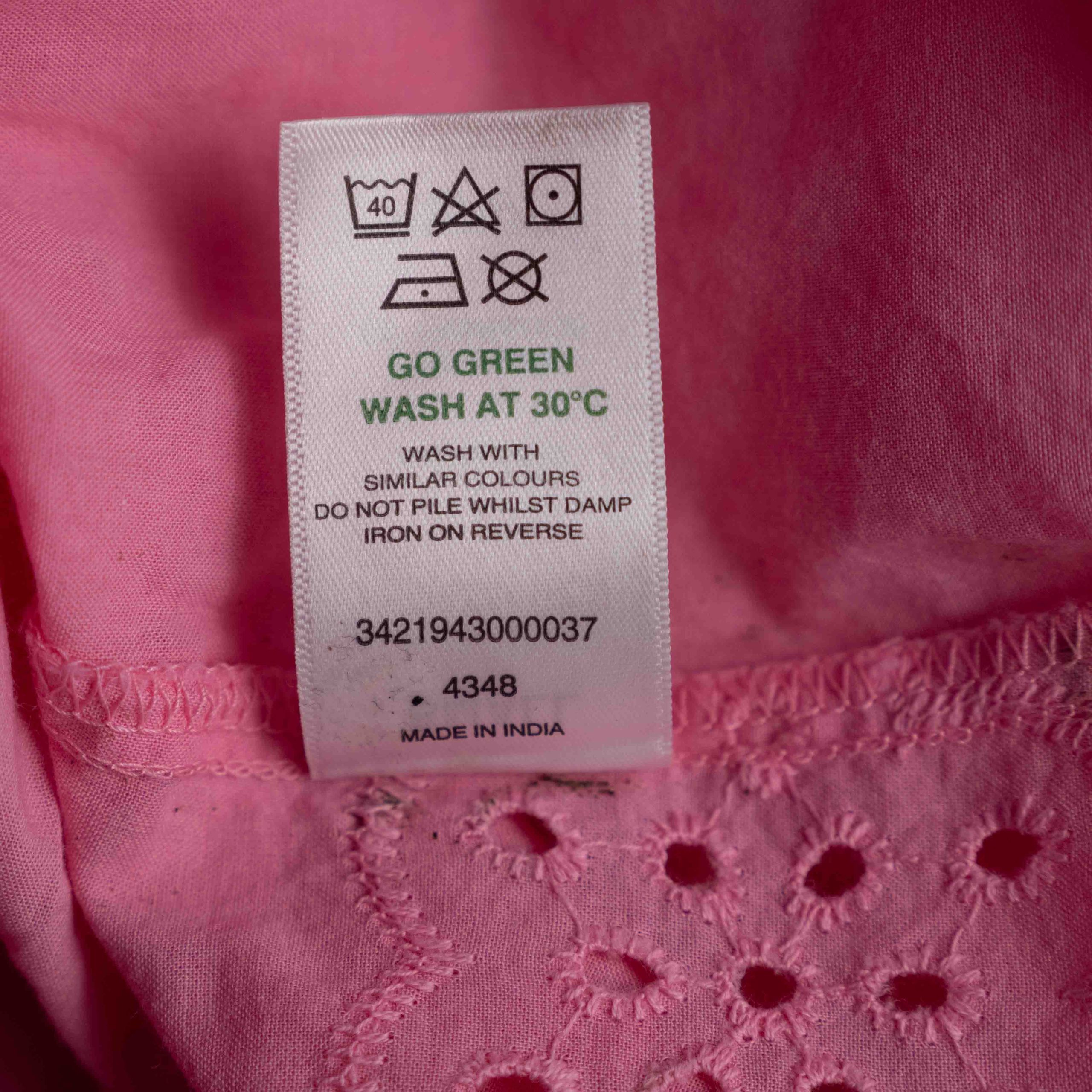 Papaya S Pink Embroidered Cotton Women's Dress Pre-Owned image 8
