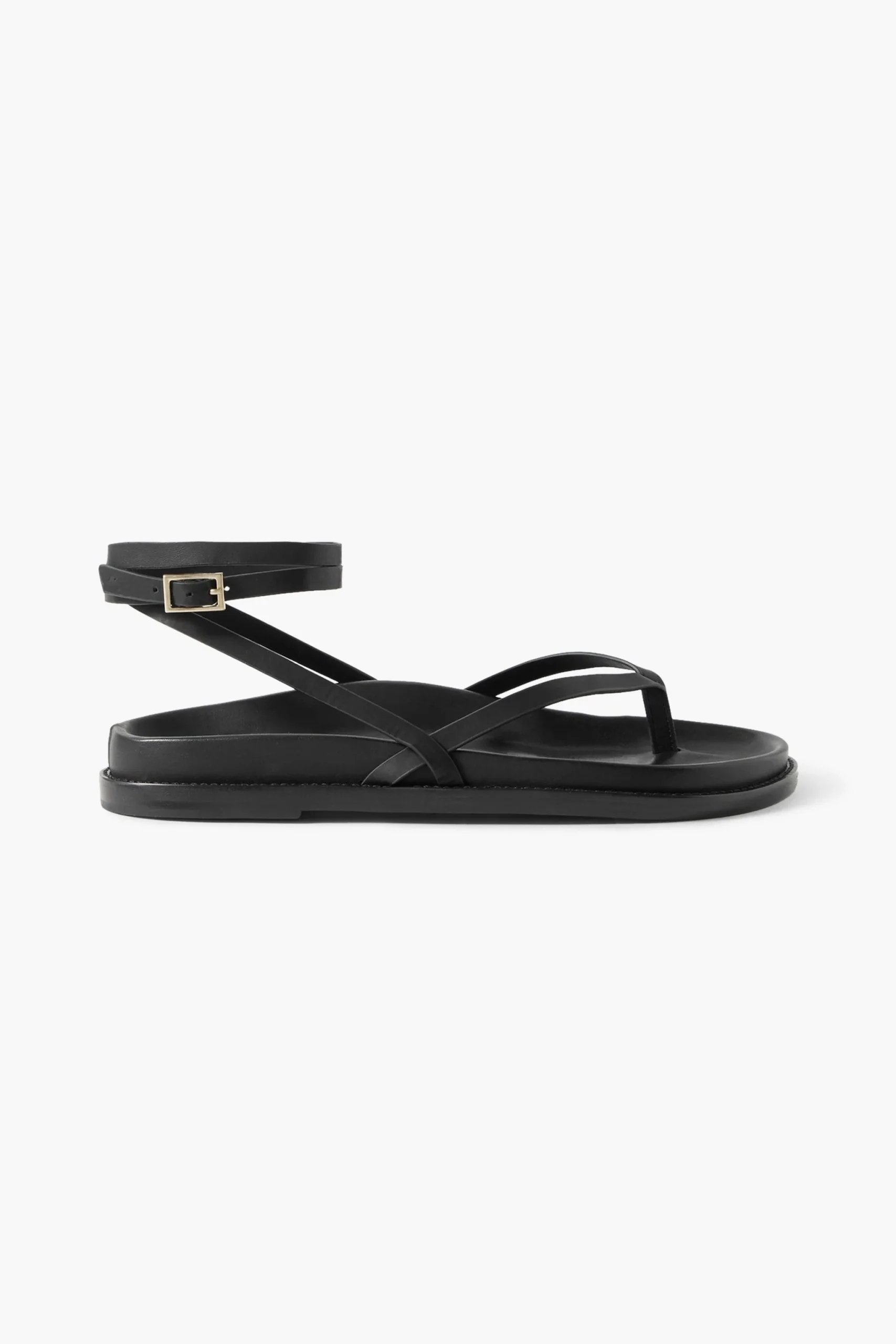 New Porte & Paire Black Leather Strappy Sandals Size 40.5 image 6