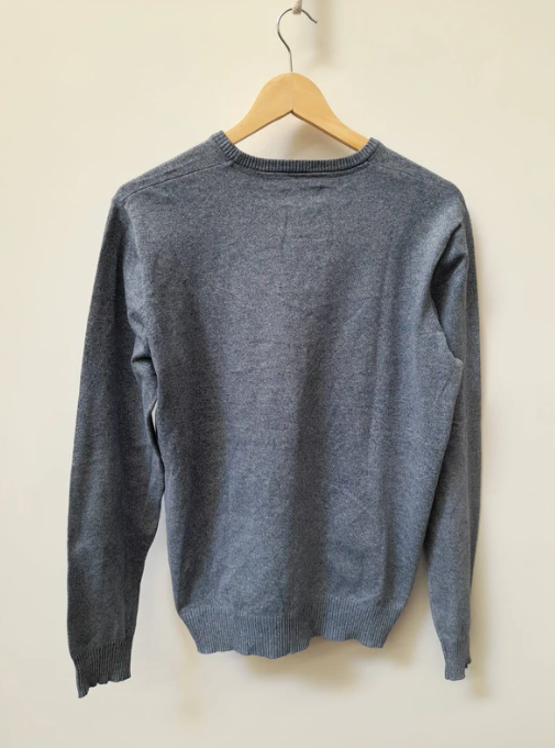 Diesel Men's Blue Knit Logo Crewneck Sweater Medium image 7