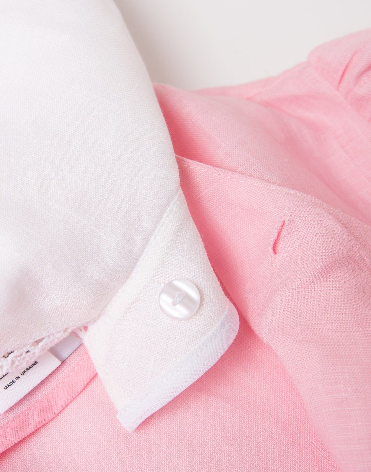 New Sleeper Pink Linen Dress with White Lace Collar Size S image 9