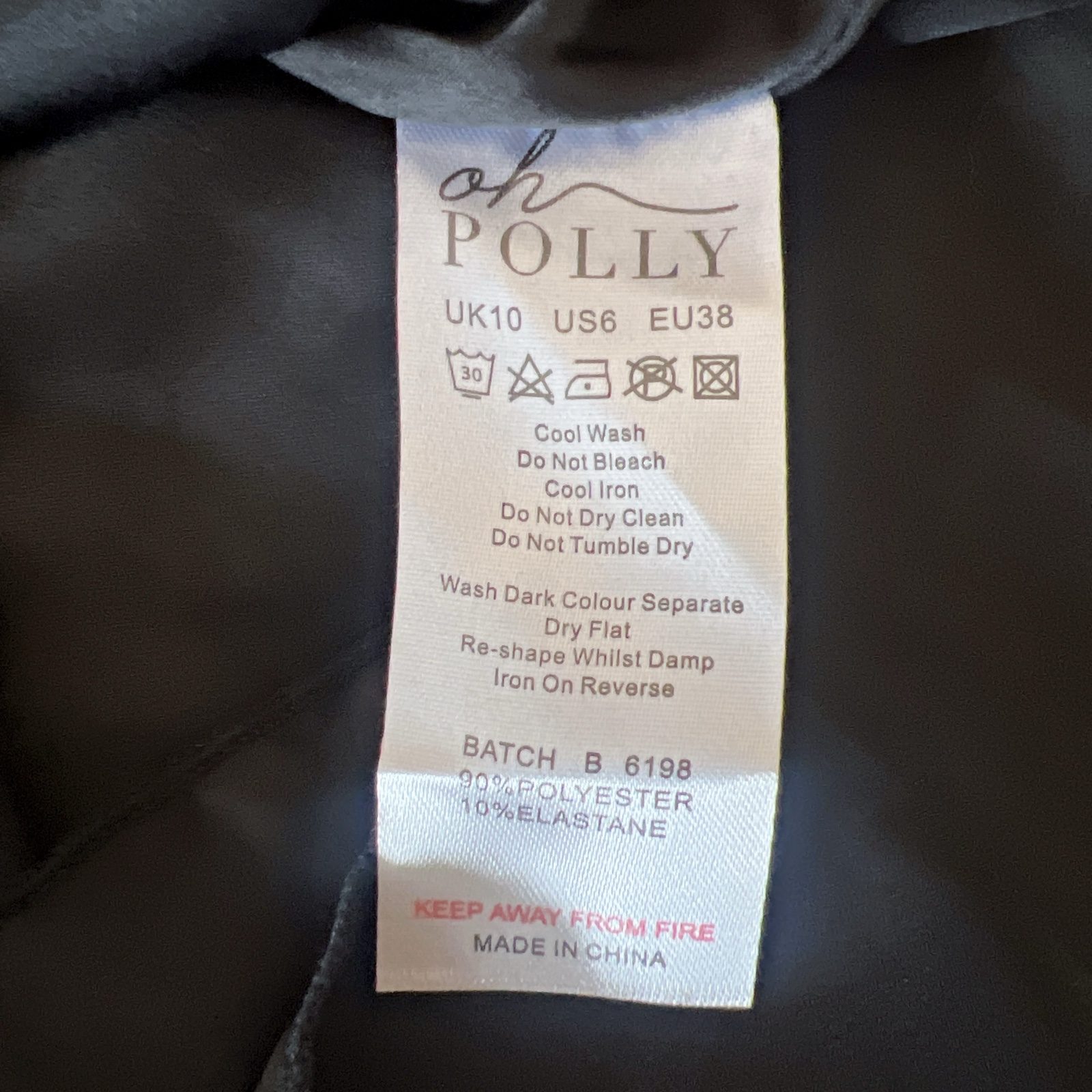 Oh Polly Lilou Corset Mini Dress UK 10 US 6 Black Satin Ruffle Cocktail image 10