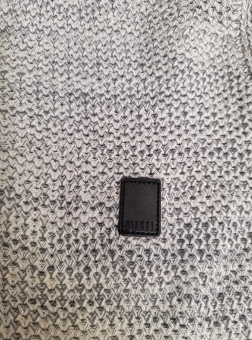 Diesel Grey Cotton Half Zip Sweater Small image 3