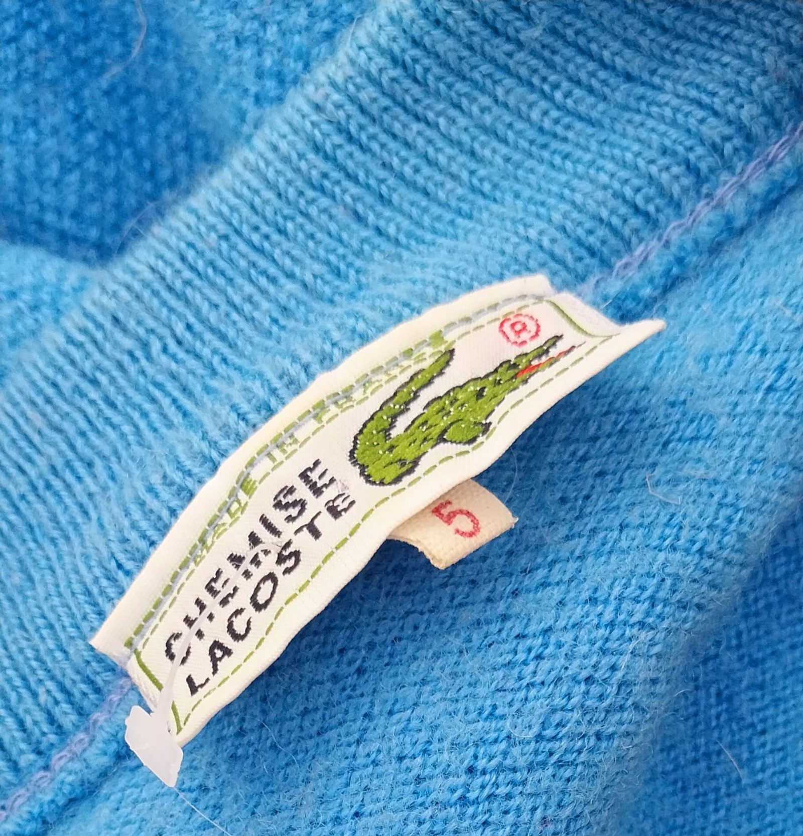 Lacoste Blue Wool Acrylic Men's Button Cardigan Size 5