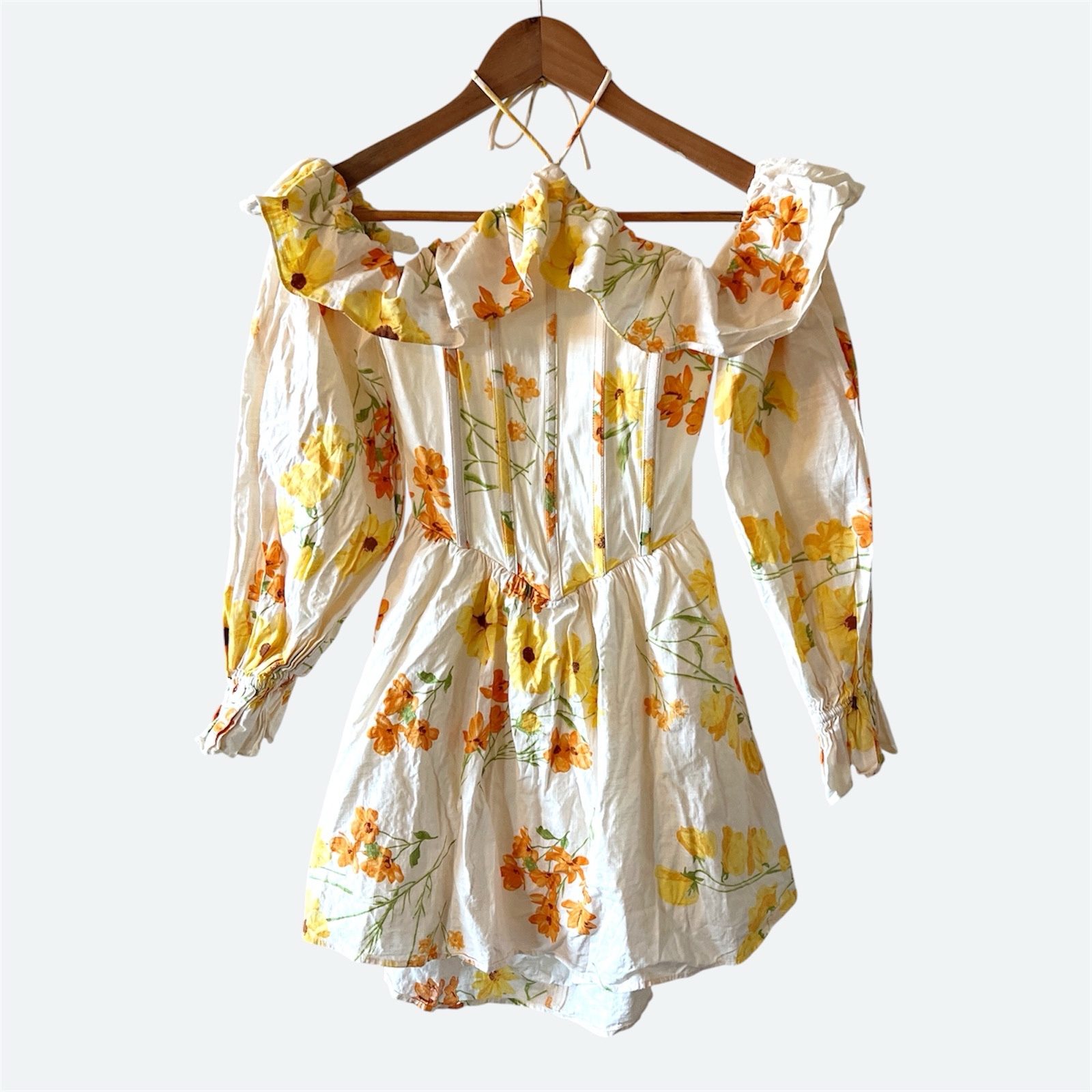 Sabo Samaya Halter Floral Mini Dress AU 8 / US 4 / Small Cotton Backless Cottage image 6