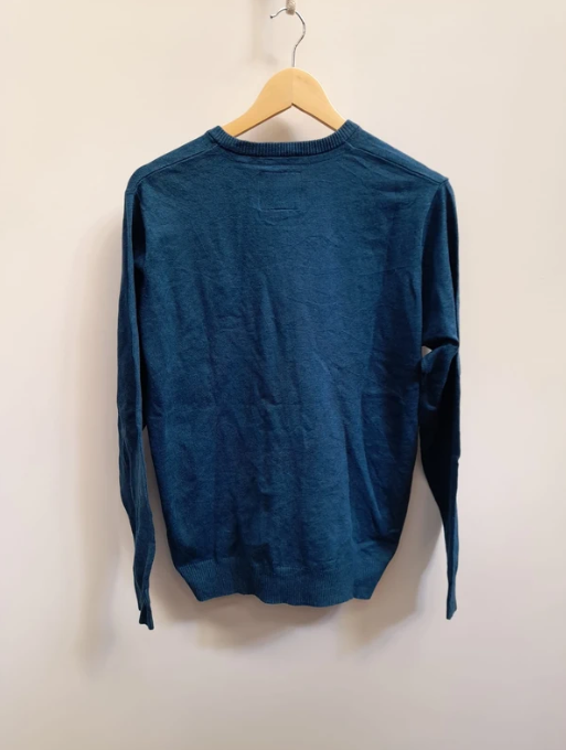 Diesel Men's Blue V-Neck Wool Sweater Large image 6