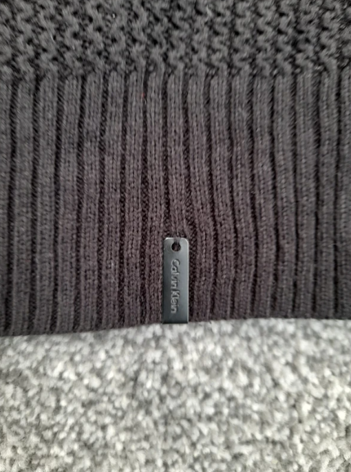 Calvin Klein Men Black Zip-Up Knit Sweater Medium image 3