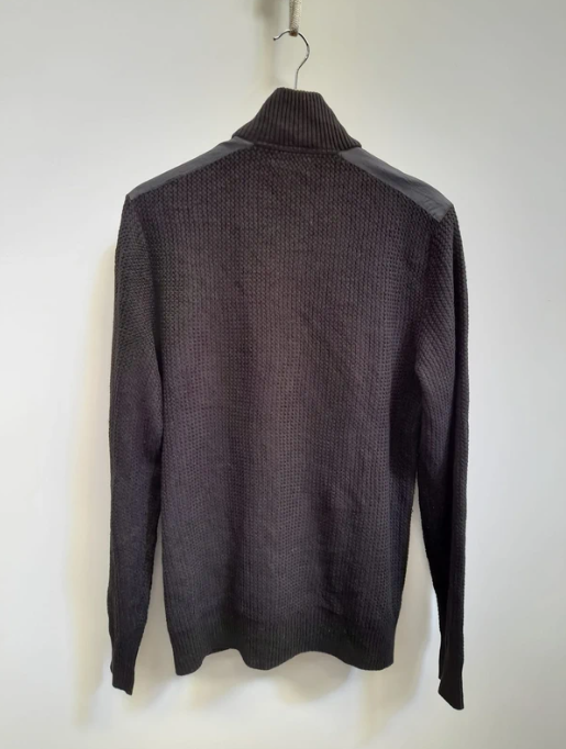 Calvin Klein Men Black Zip-Up Knit Sweater Medium image 4