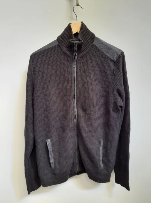 Calvin Klein Men Black Zip-Up Knit Sweater Medium image 6