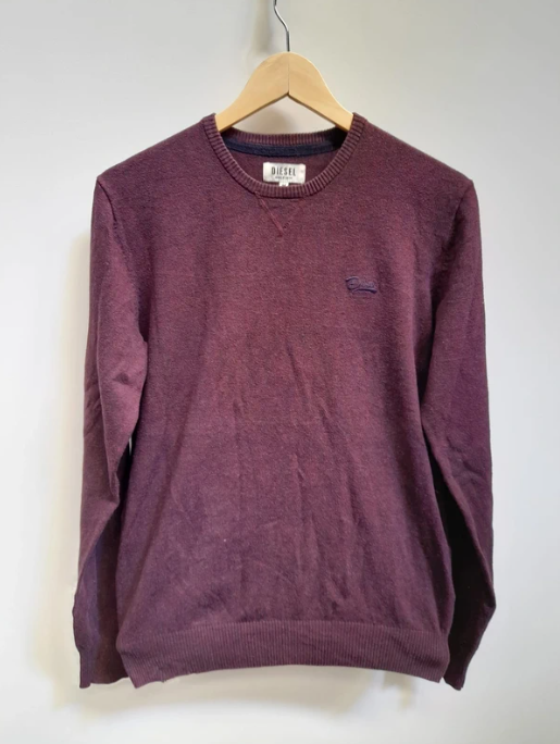 Diesel Men's Purple Cotton Blend Sweater Diesel Logo Medium image 6