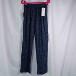 ME S/M Black & Blue Floral Patterned Women's Elastic Waist Lounge Pants NWT