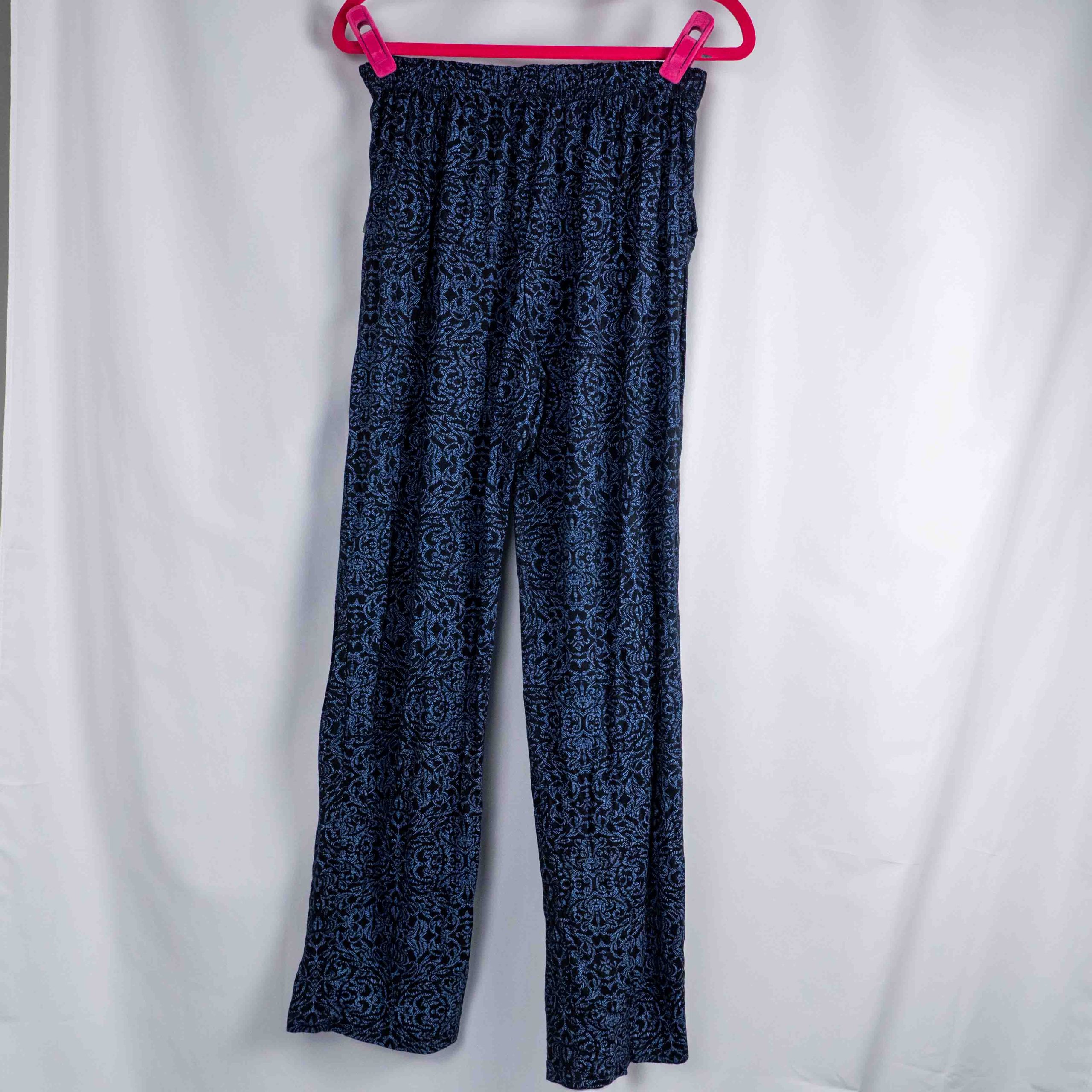 ME S/M Blue Floral Patterned Women's Elastic Waist Lounge Pants NWT image 2