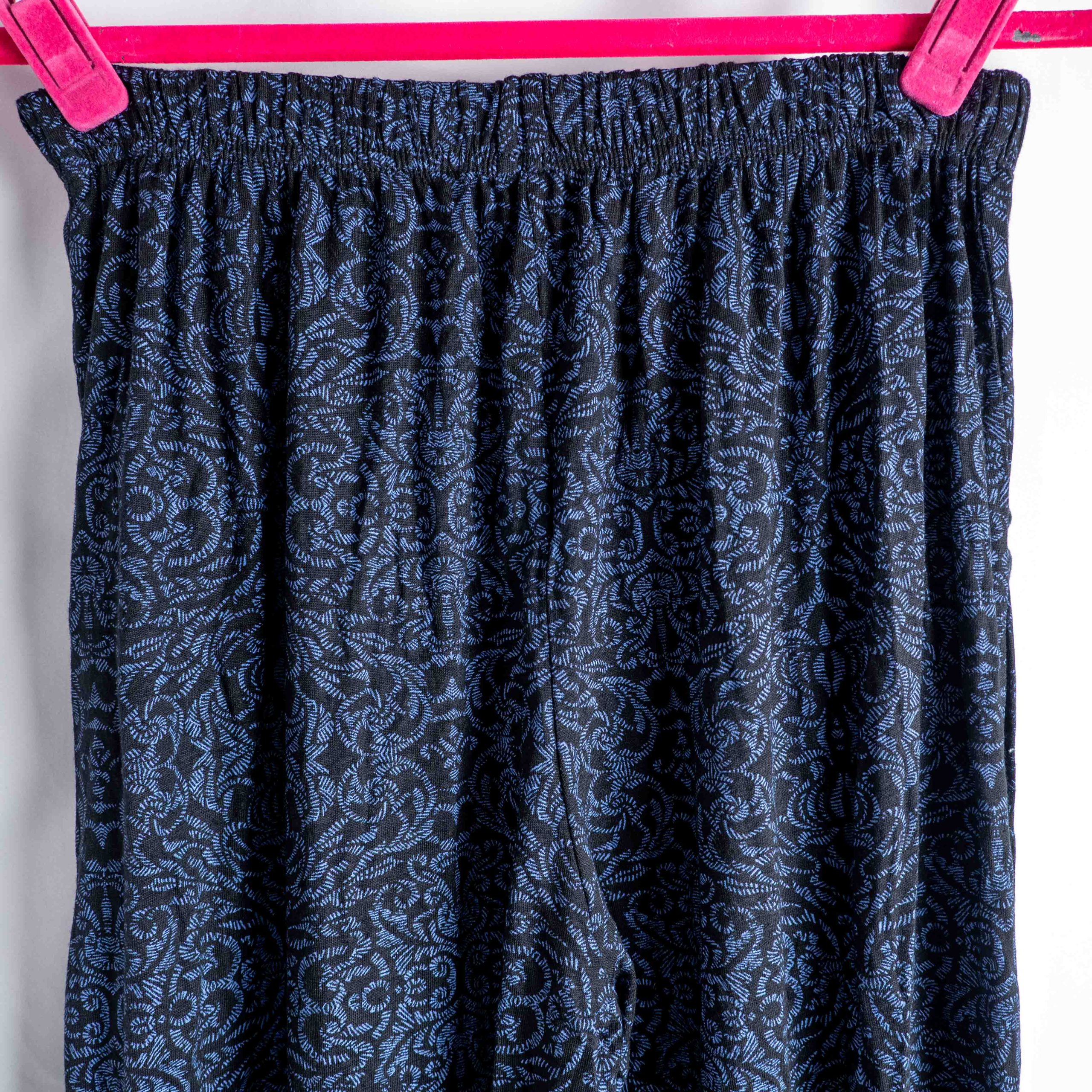 ME S/M Blue Floral Patterned Women's Elastic Waist Lounge Pants NWT image 3