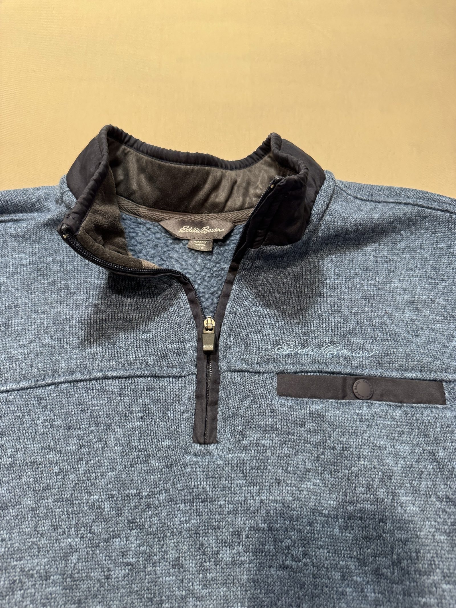 Men’s Eddie Bauer 1/4 Zip Sweater Fleece Pullover – Blue – Large image 10