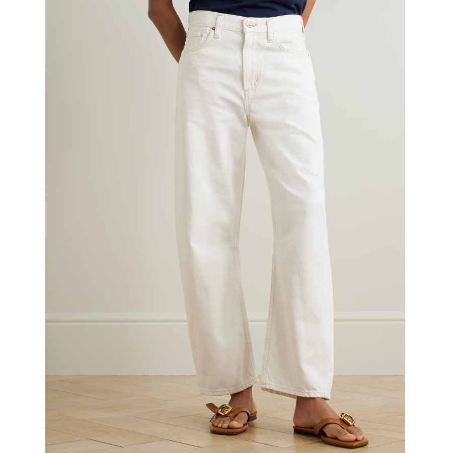 New Citizens of Humanity Gabardine White Wide Leg Jeans Size M image 3
