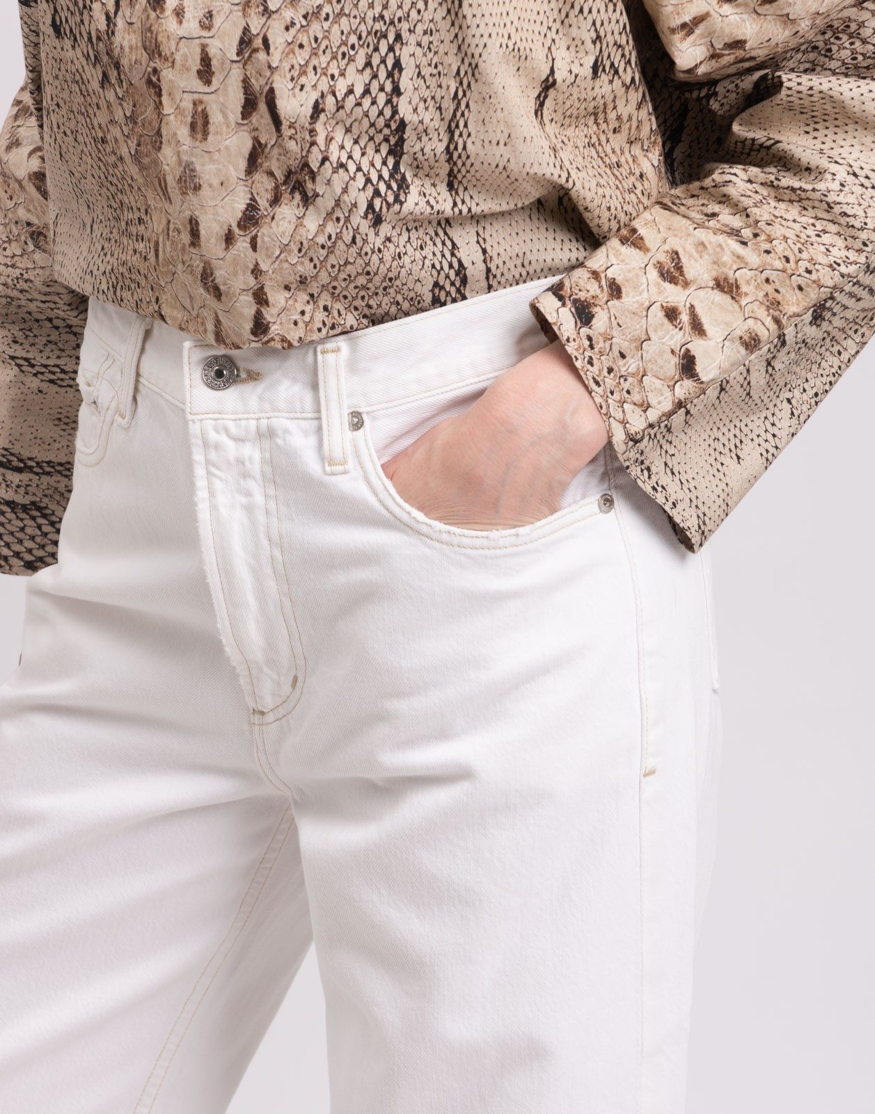 New Citizens of Humanity Gabardine White Wide Leg Jeans Size M image 7