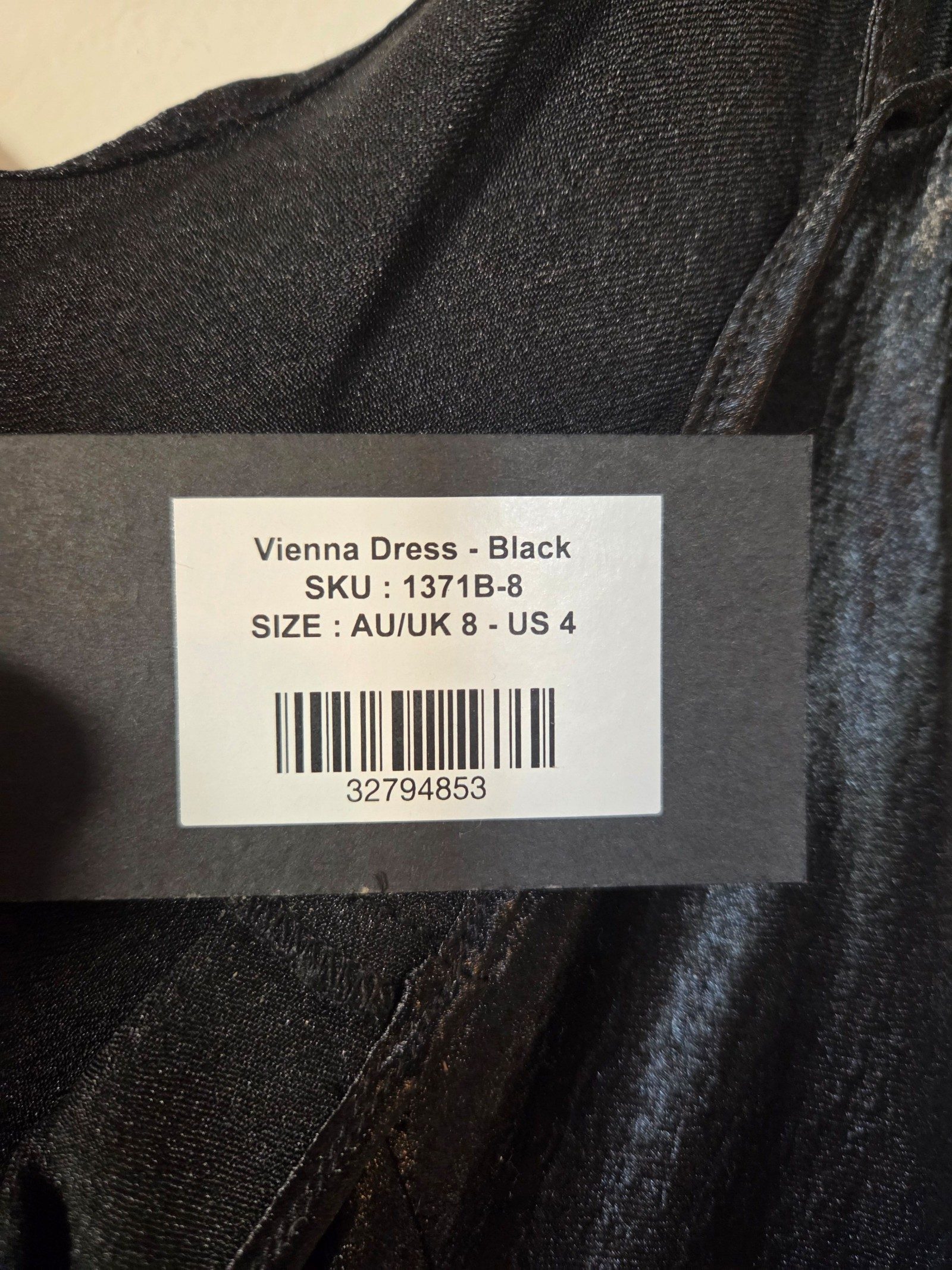 Studio Lexi Vienna Black Satin Dress AU/UK 8 image 5