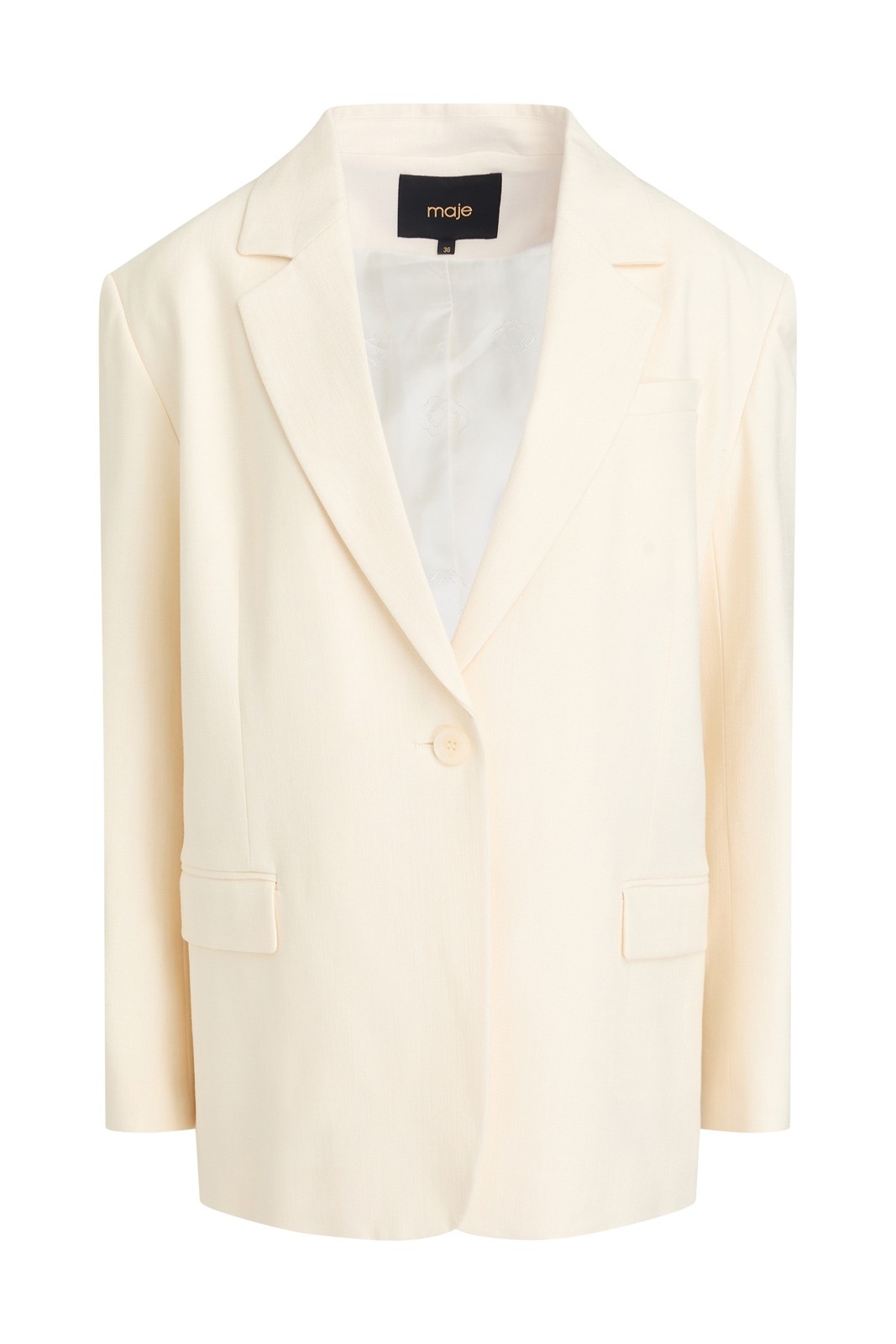 New Maje Vivaldi Ecru Tailored Blazer Size S