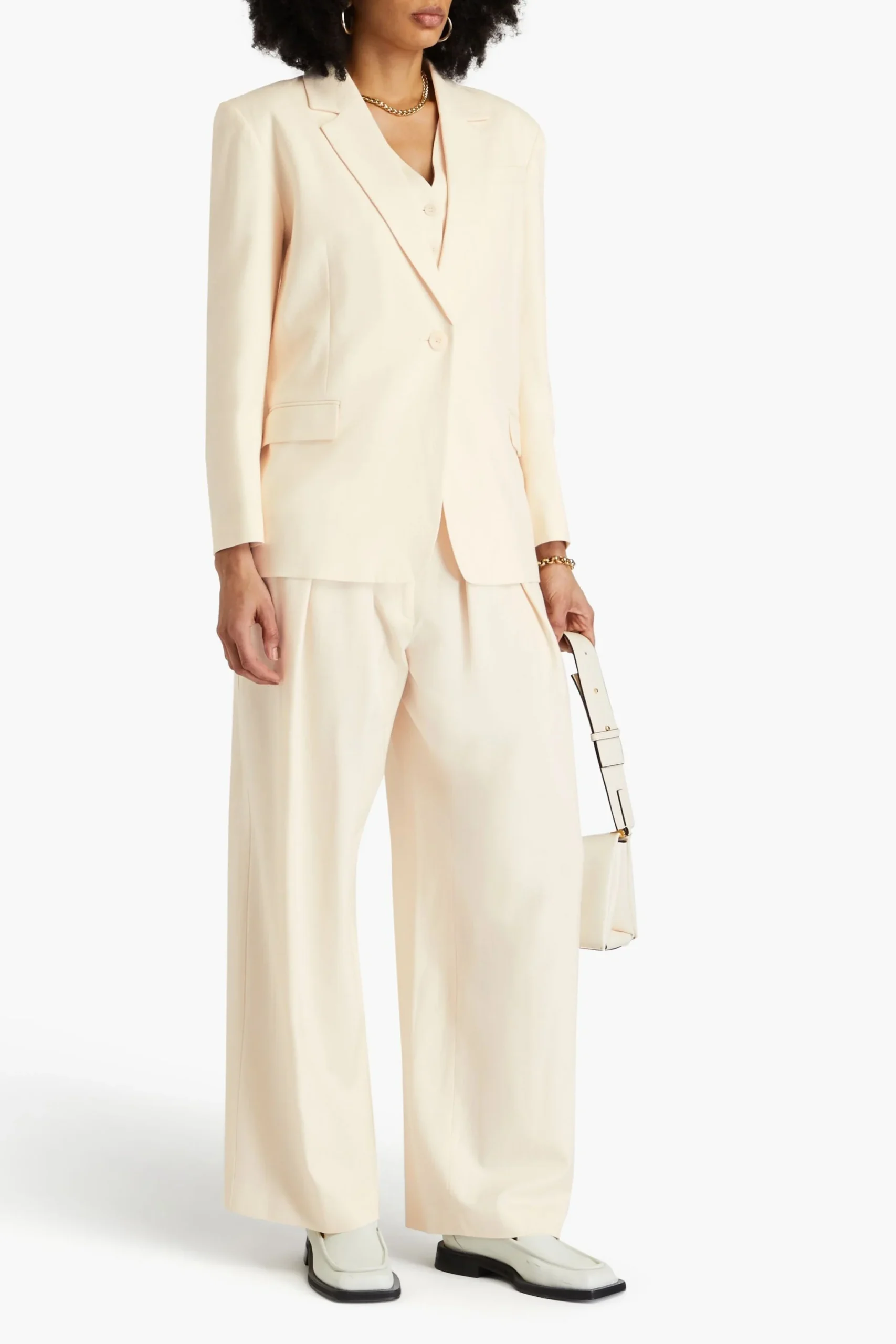 New Maje Vivaldi Ecru Tailored Blazer Size S image 2