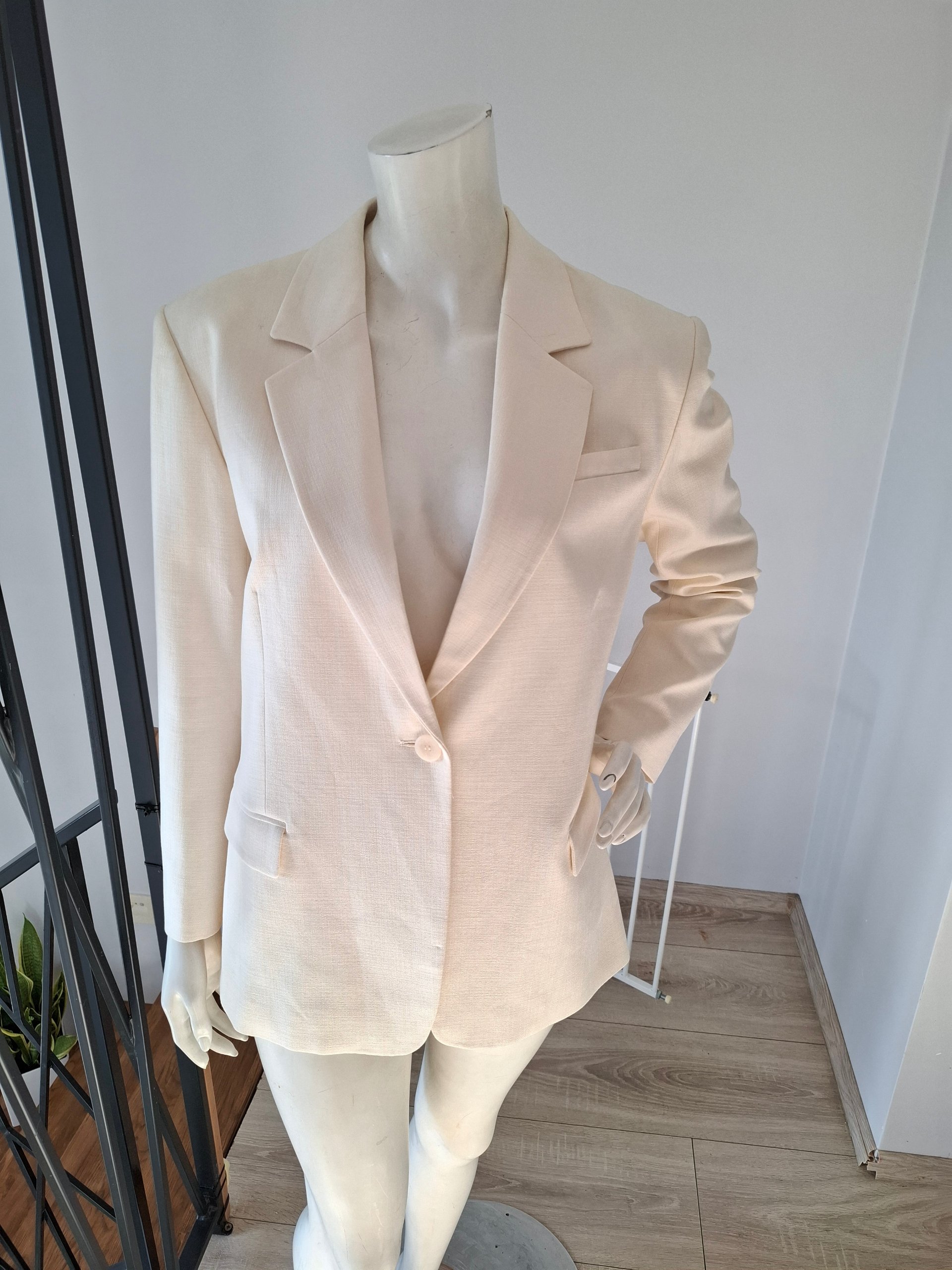 New Maje Vivaldi Ecru Tailored Blazer Size S image 4