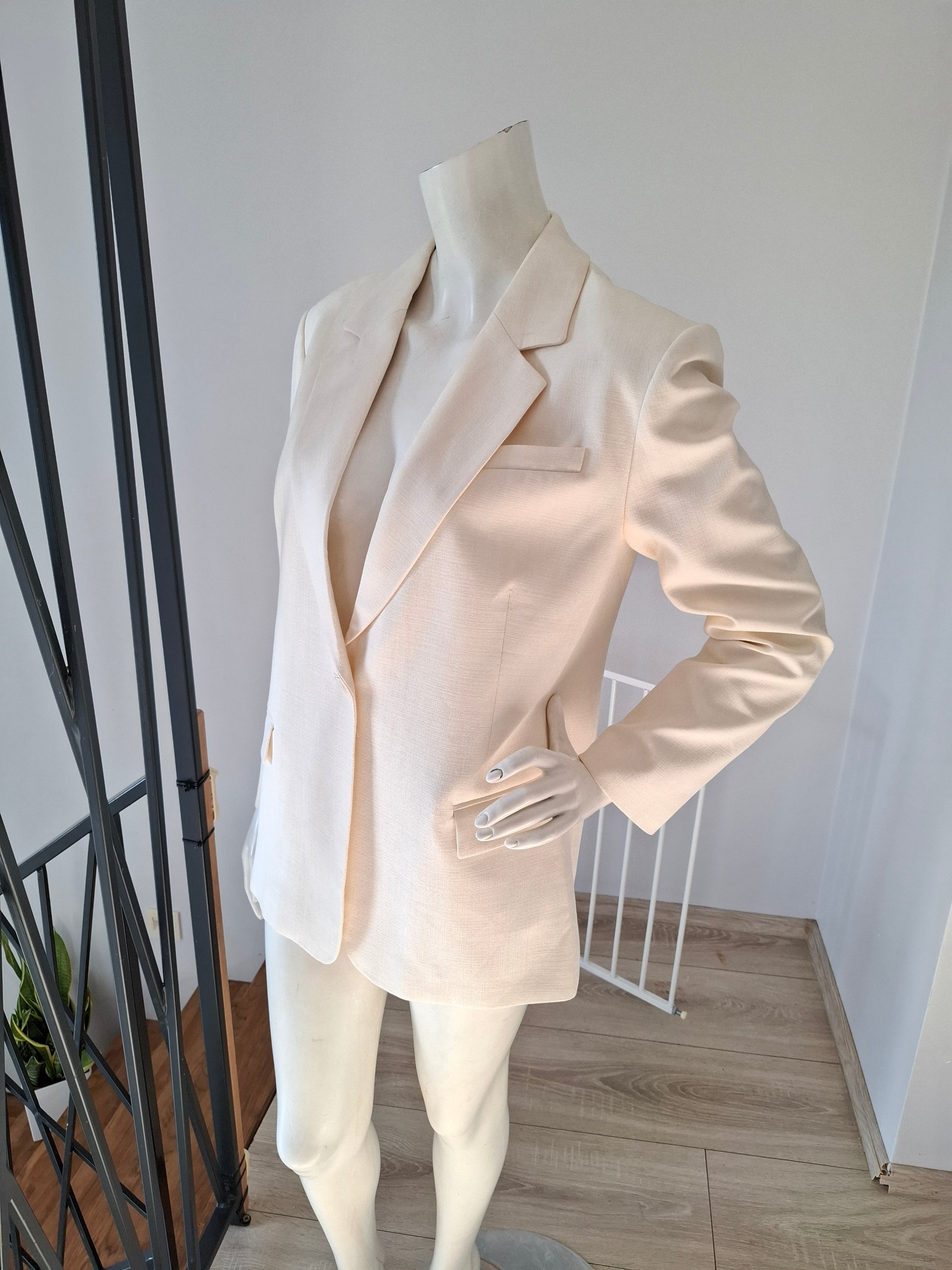 New Maje Vivaldi Ecru Tailored Blazer Size S image 5