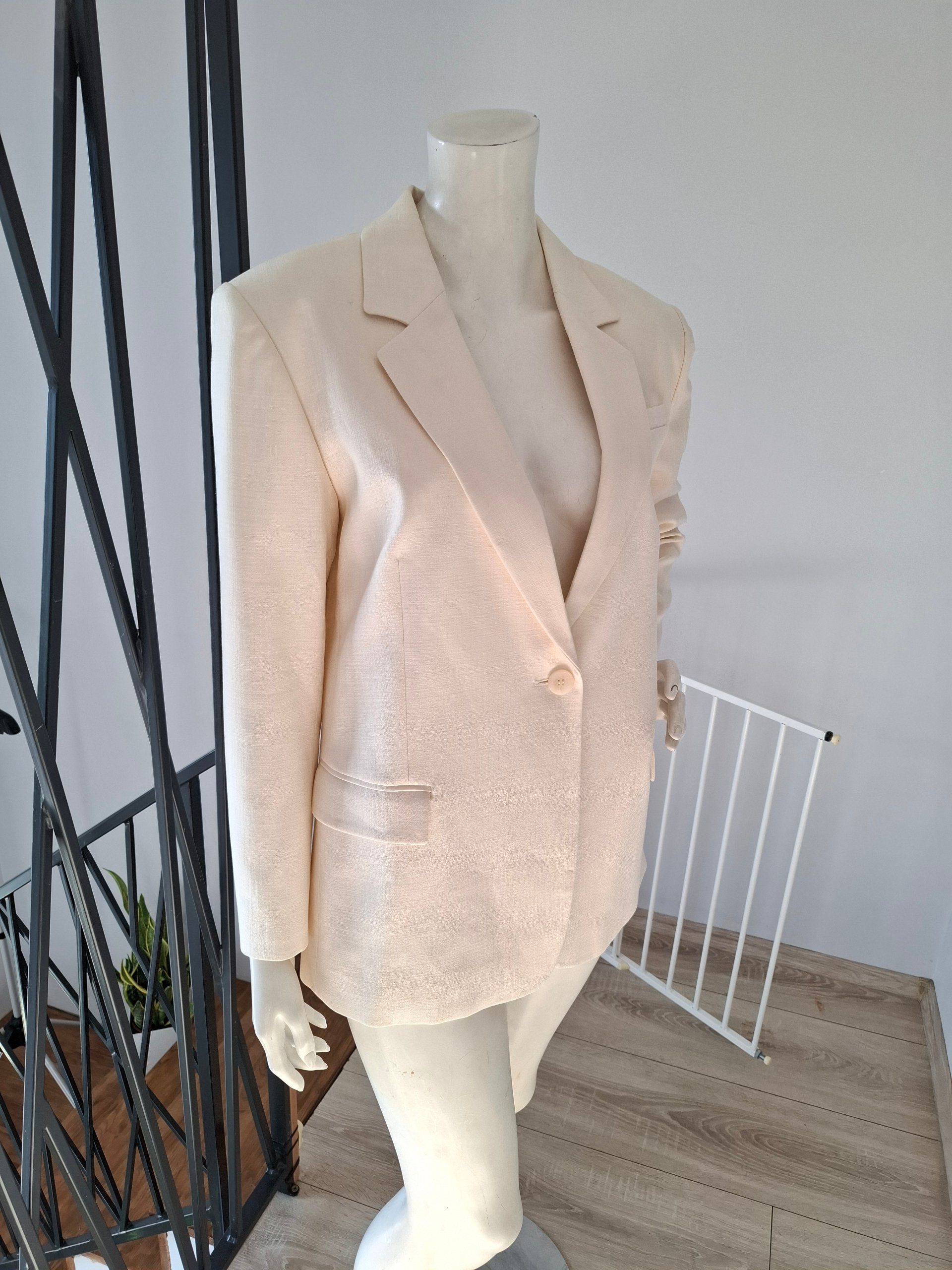 New Maje Vivaldi Ecru Tailored Blazer Size S image 6