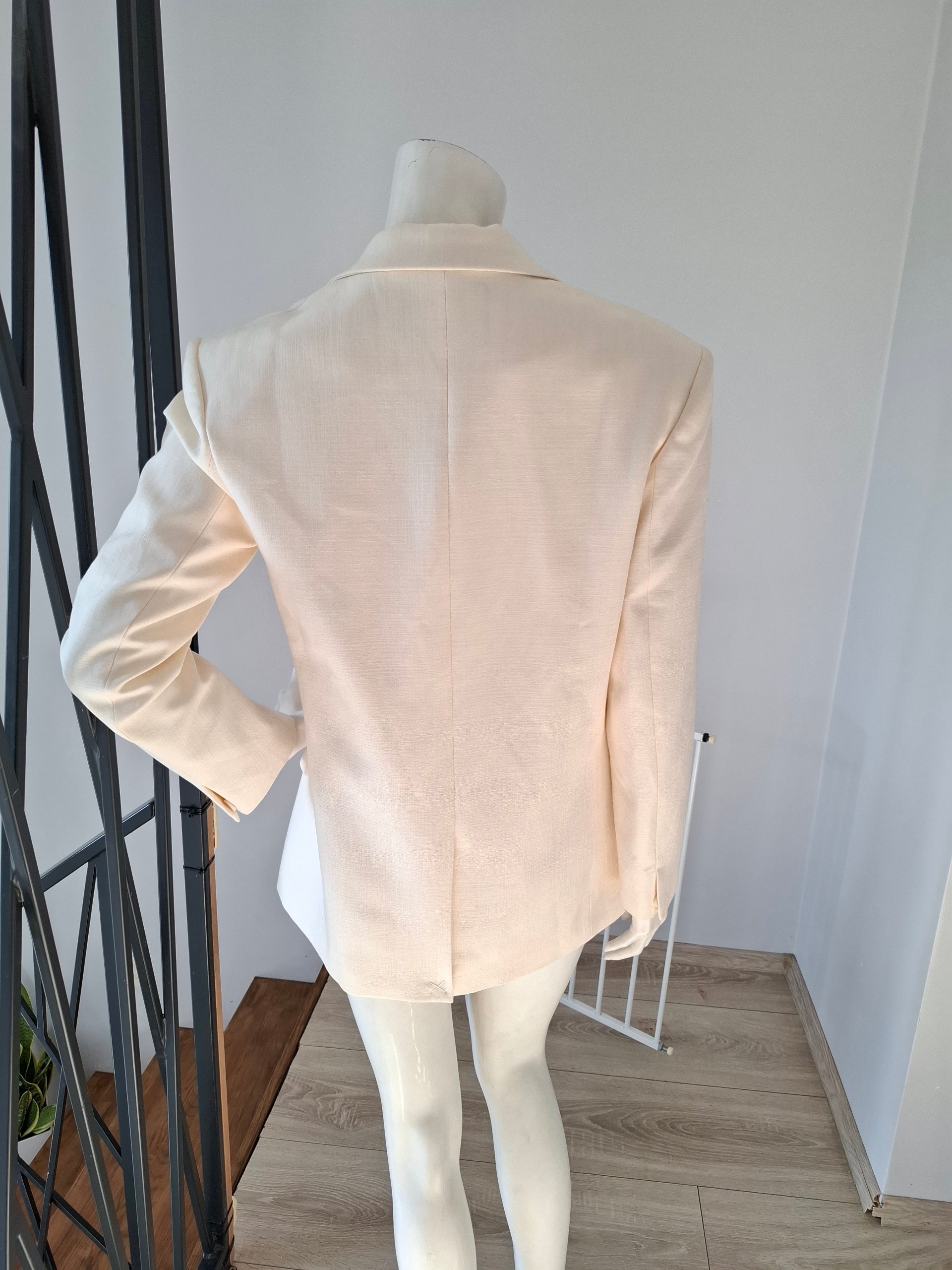 New Maje Vivaldi Ecru Tailored Blazer Size S image 7