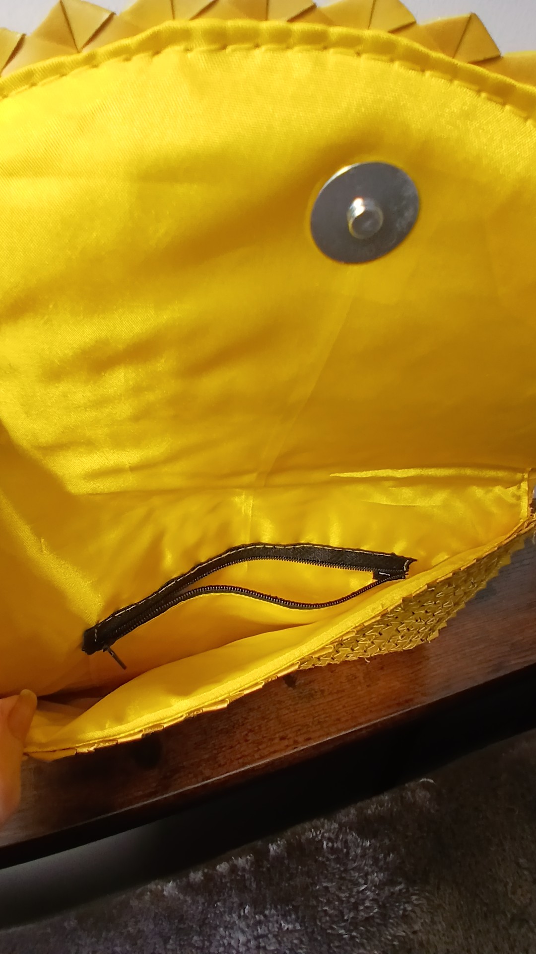 Yellow Woven Clutch Bag Satin New image 3
