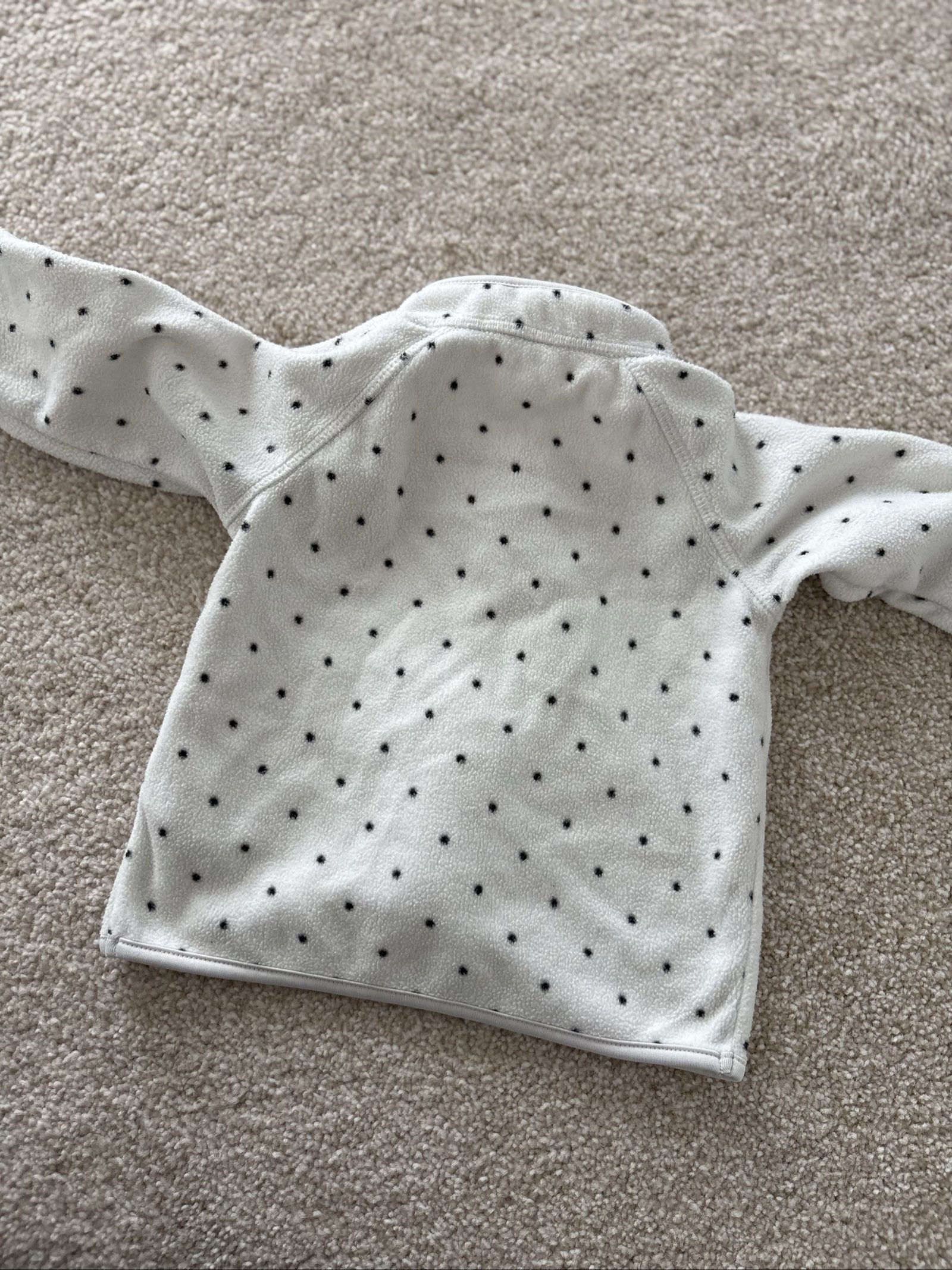H&M White & Black Polka Dot Fleece Baby Jacket 6-9 Months image 3